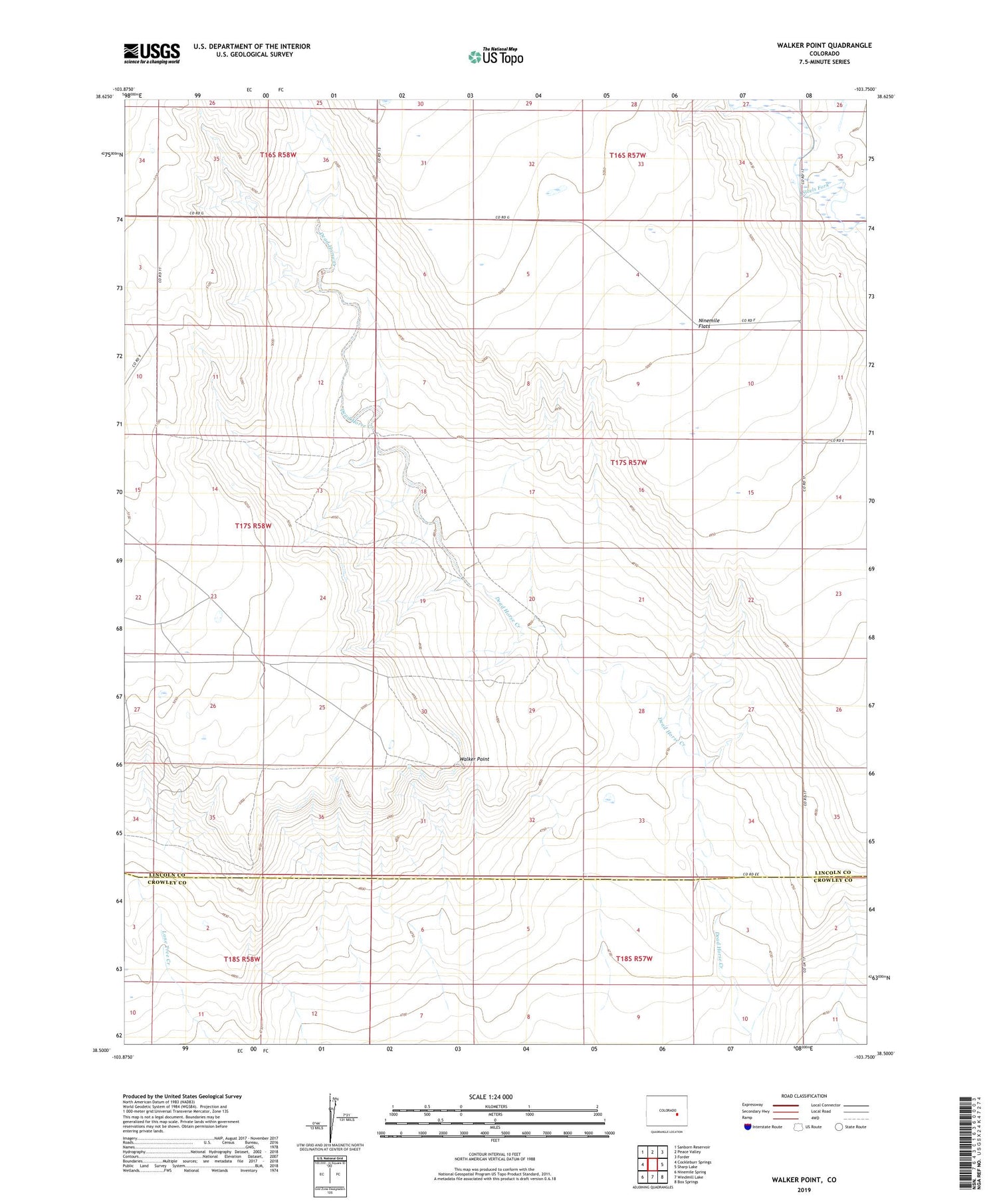 Walker Point Colorado US Topo Map Image