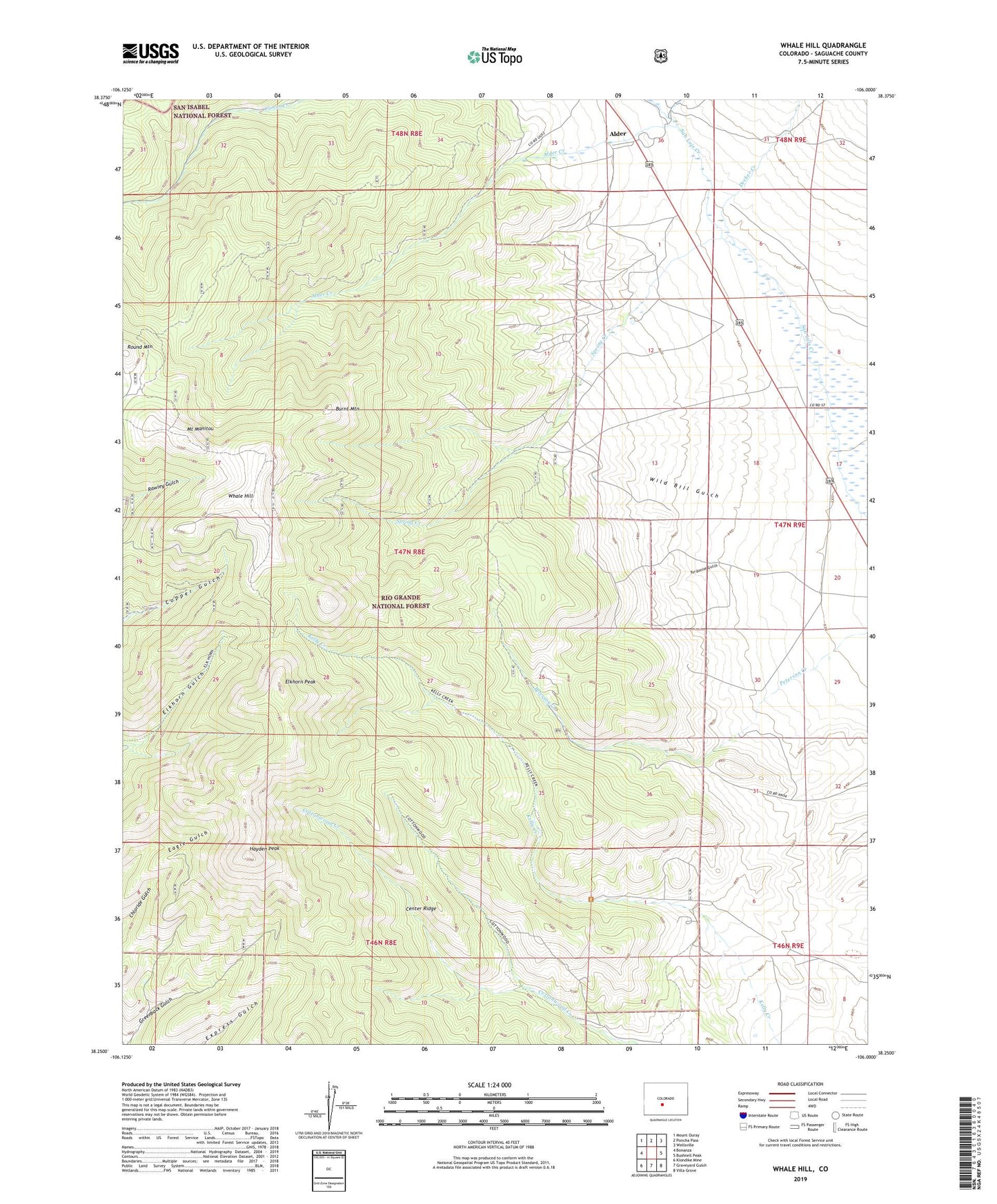 Whale Hill Colorado US Topo Map Image