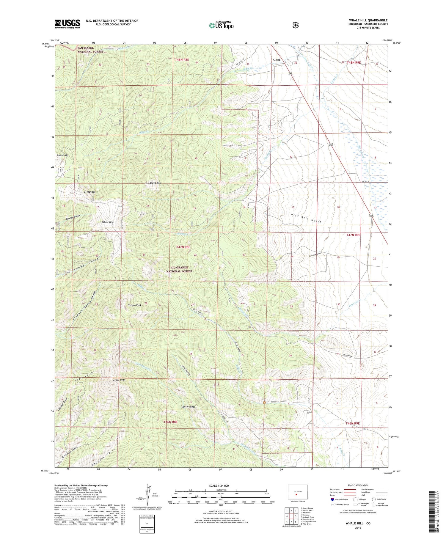 Whale Hill Colorado US Topo Map Image