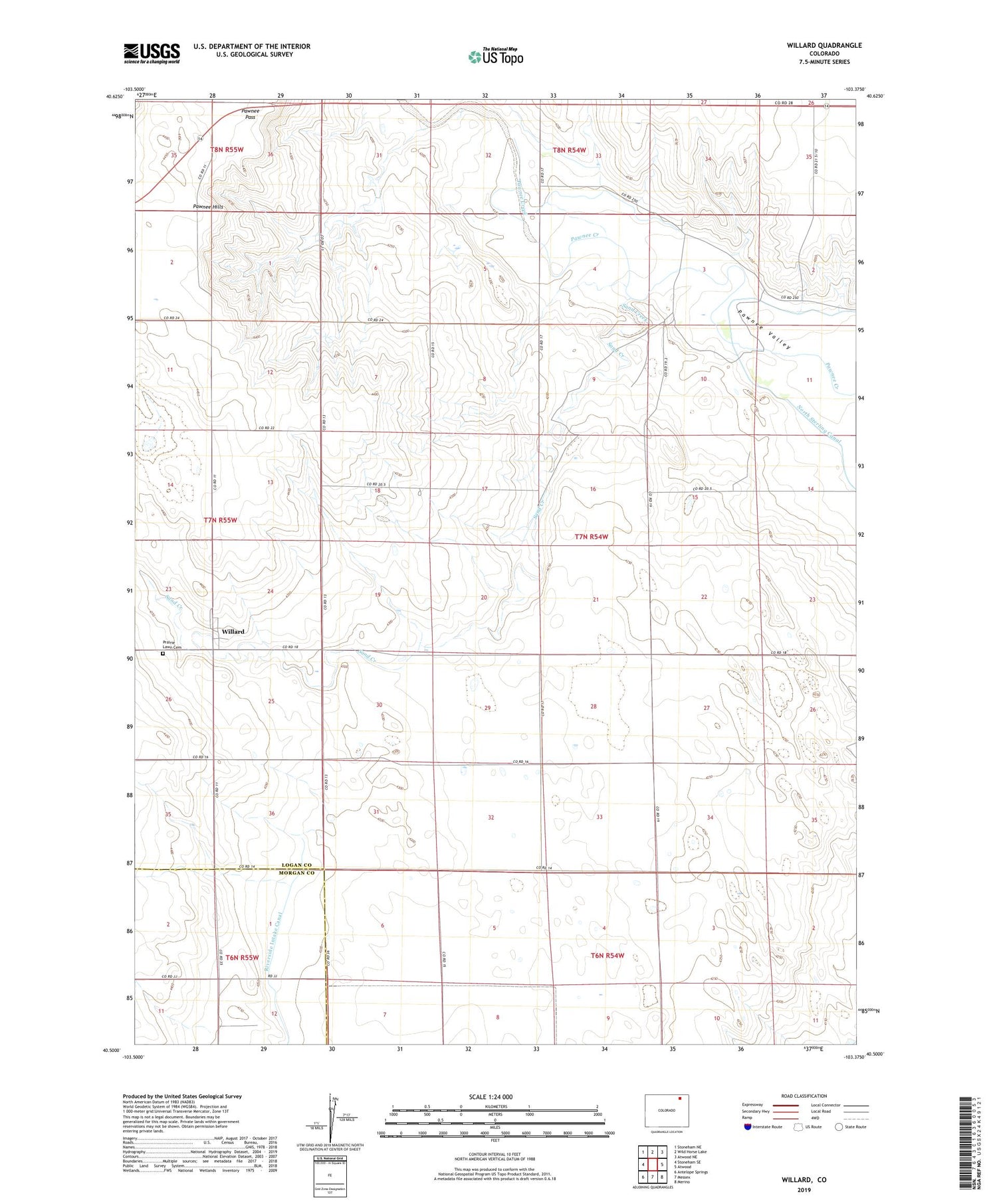 Willard Colorado US Topo Map Image