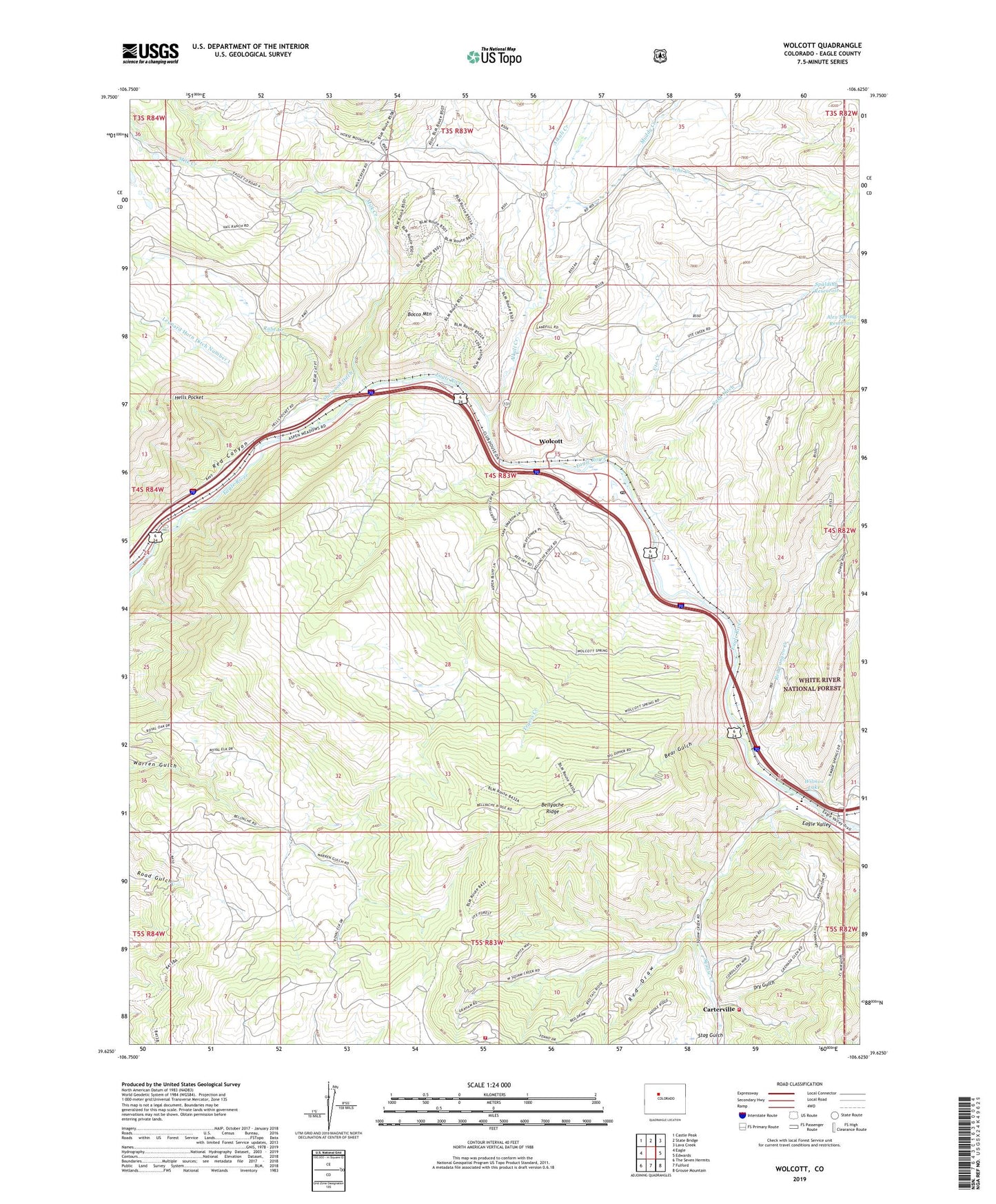 Wolcott Colorado US Topo Map Image