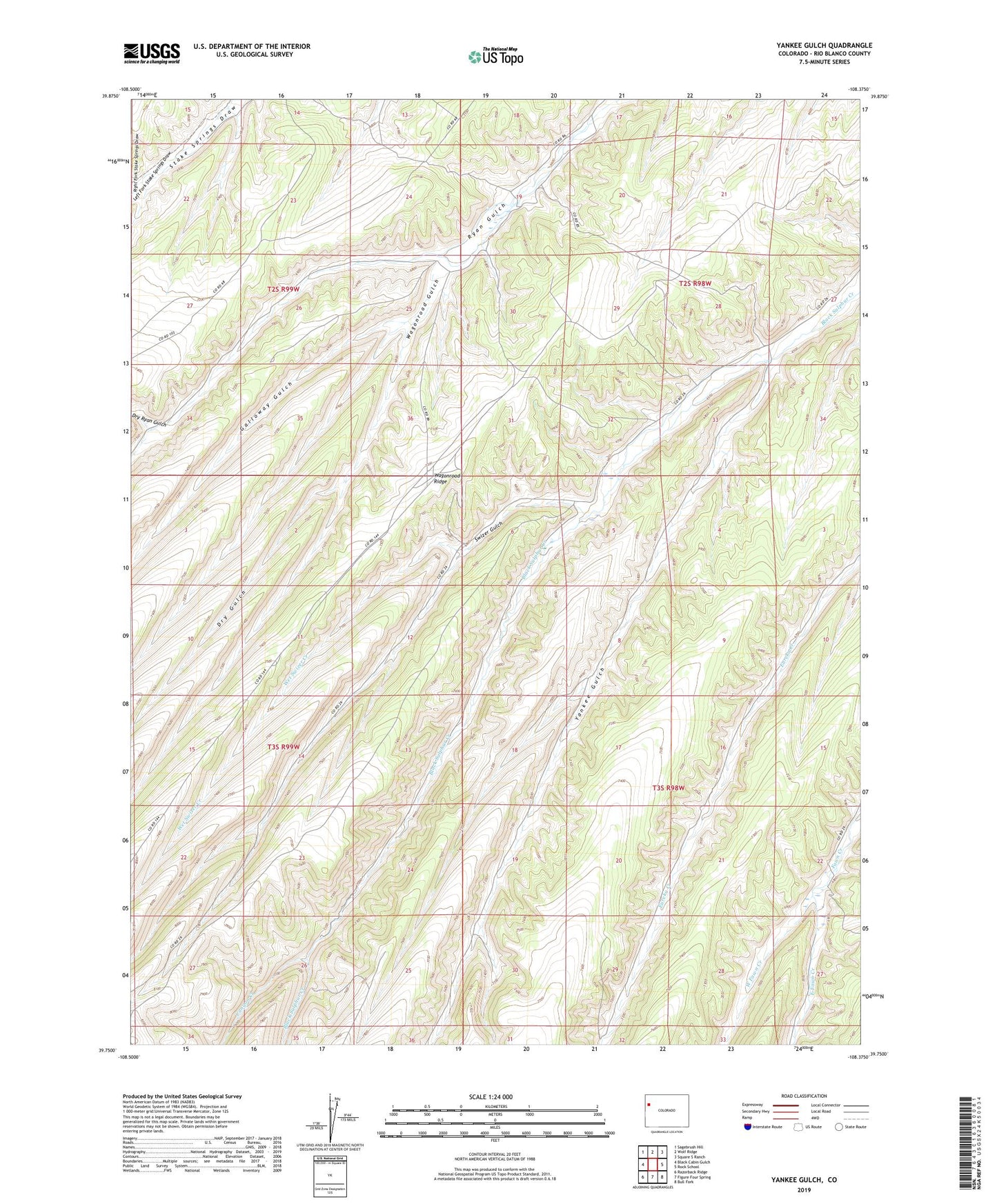 Yankee Gulch Colorado US Topo Map Image