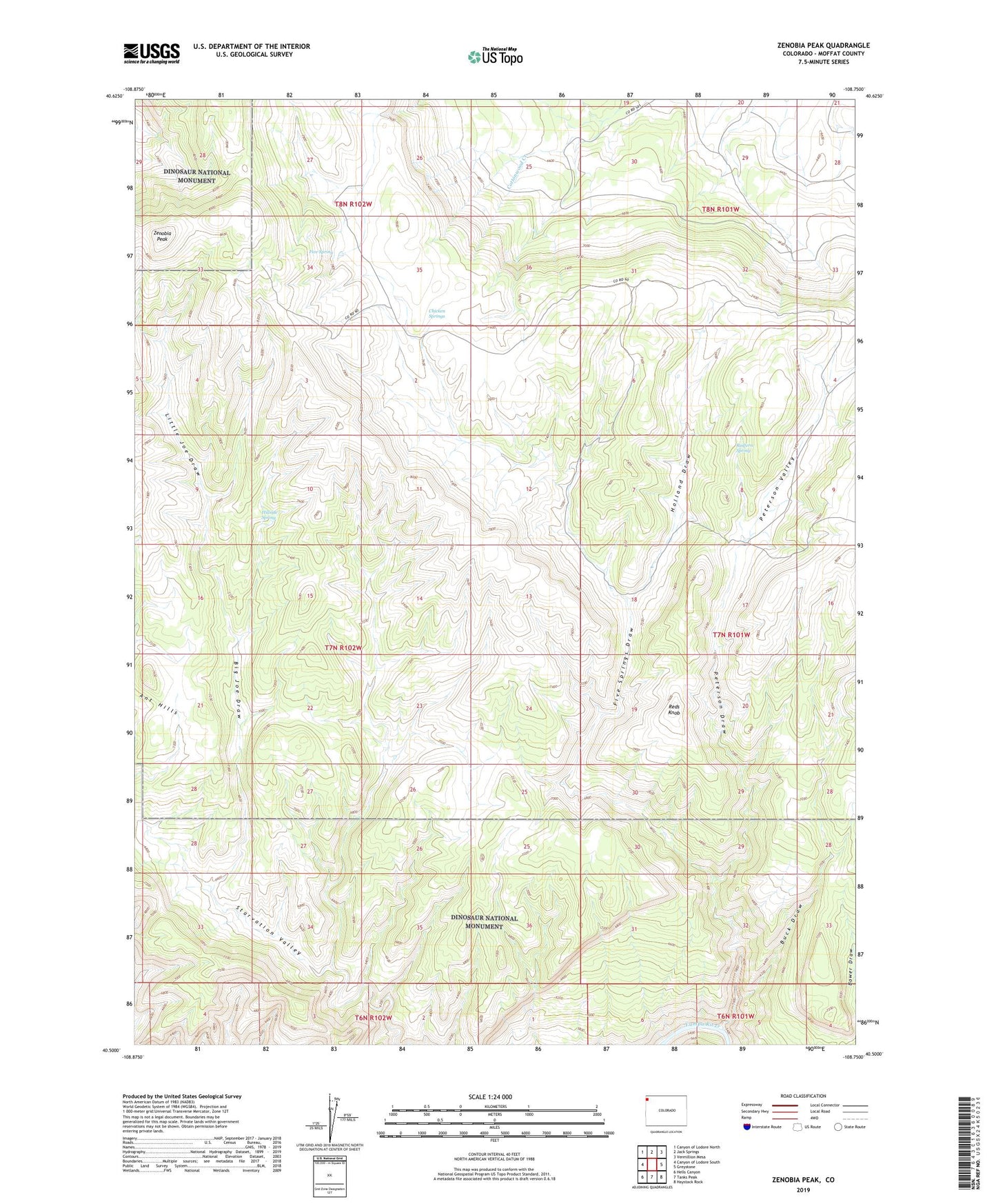 Zenobia Peak Colorado US Topo Map Image