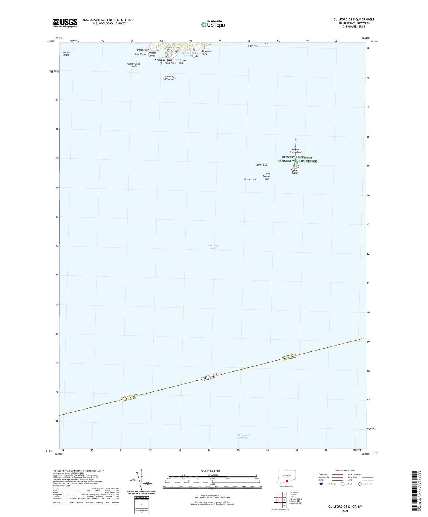 Guilford OE S Connecticut US Topo Map Image