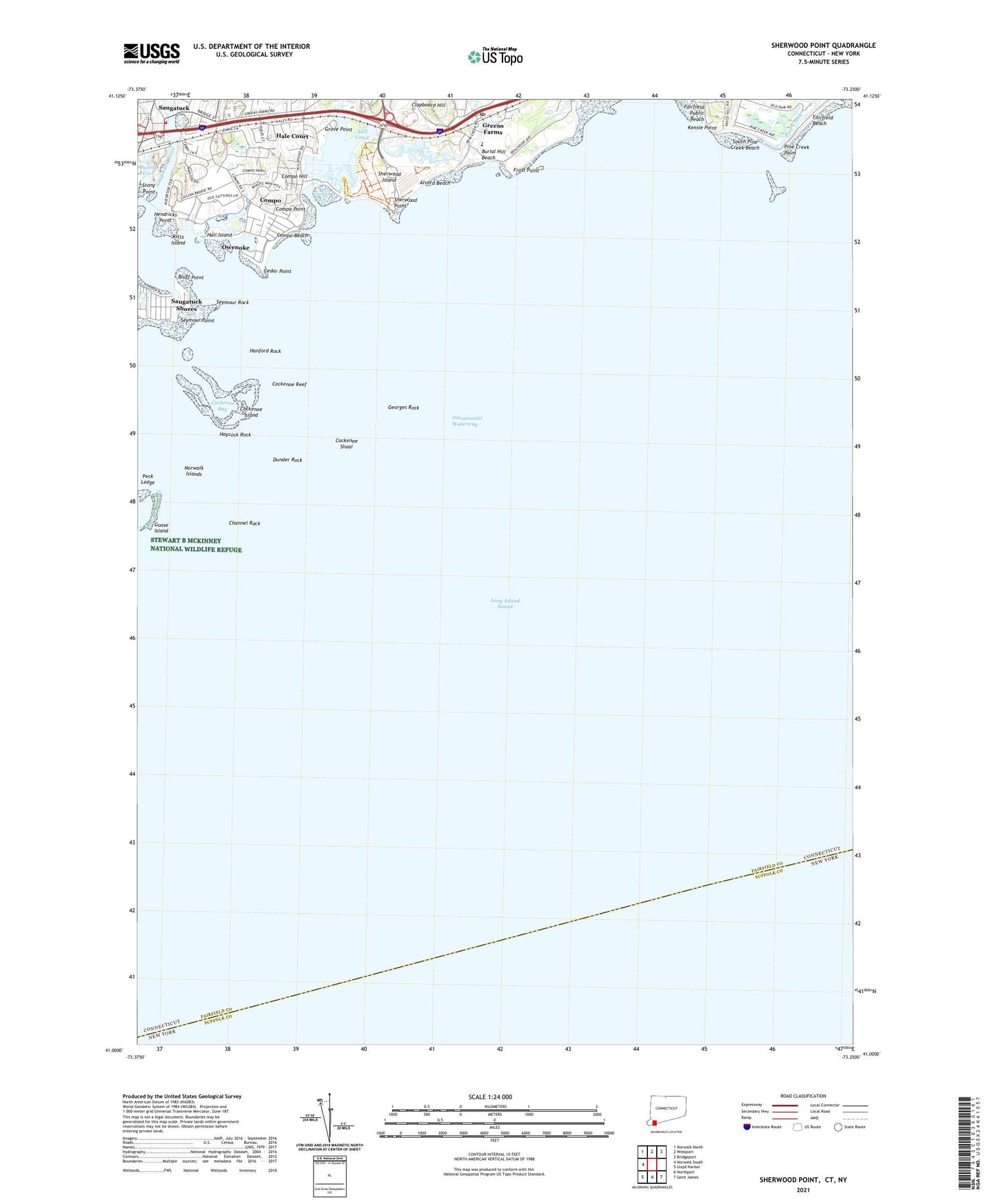 Sherwood Point Connecticut US Topo Map Image