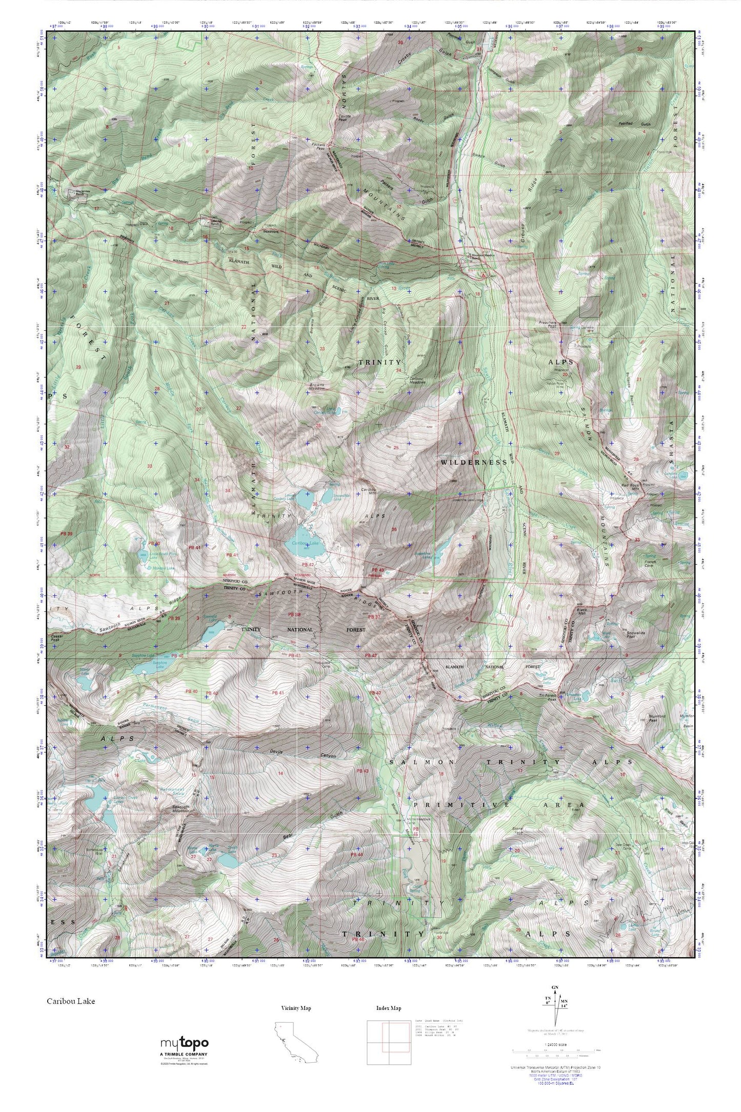 Caribou Lake MyTopo Explorer Series Map Image