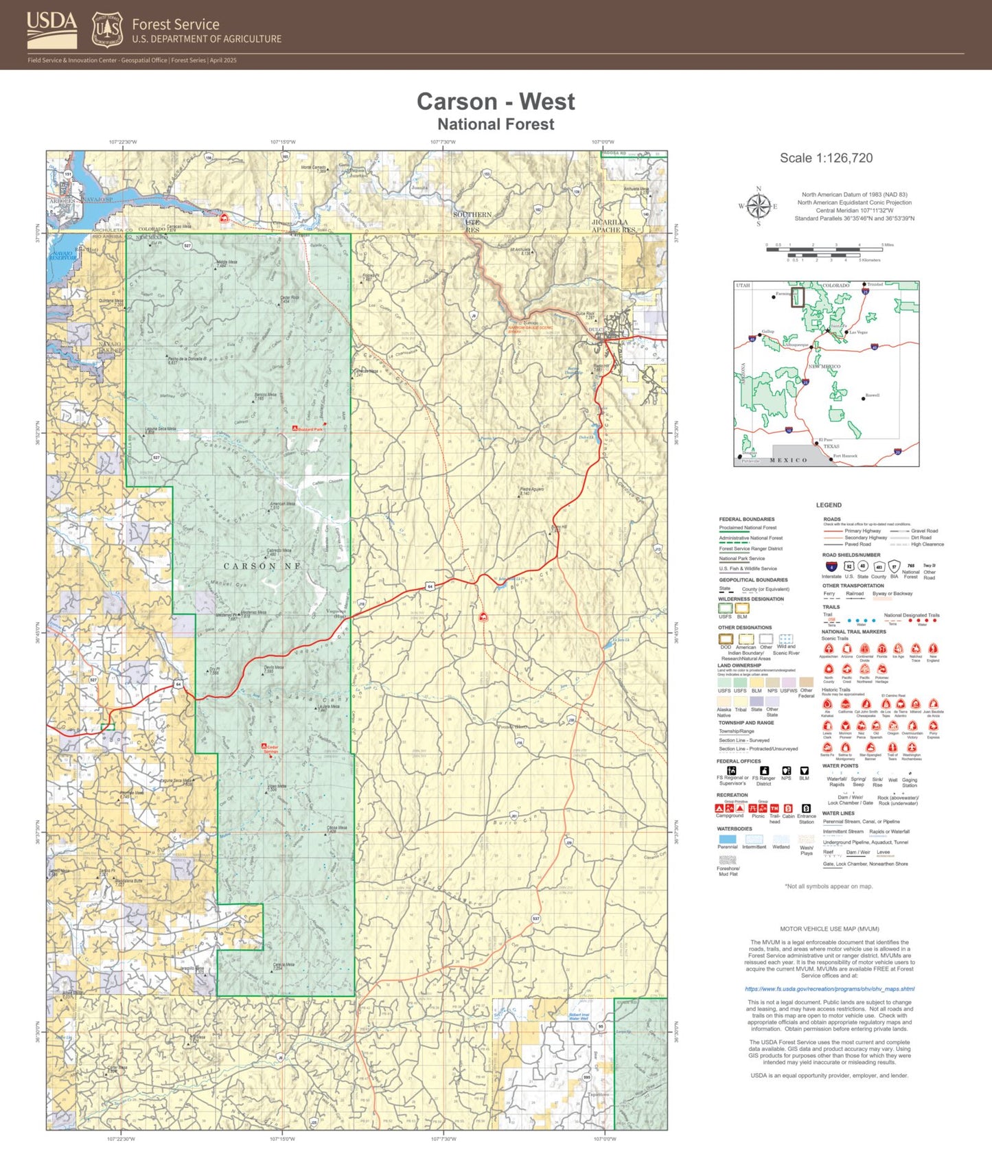 Carson National Forest West Map