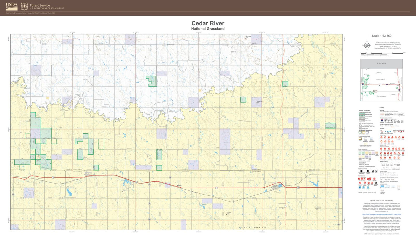 Cedar River National Grassland Map