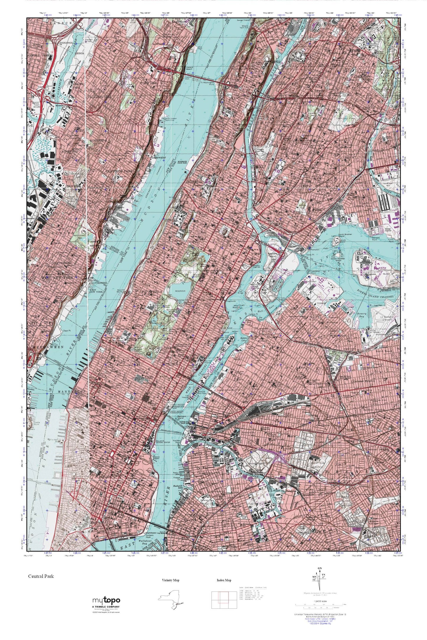 Central Park MyTopo Explorer Series Map Image