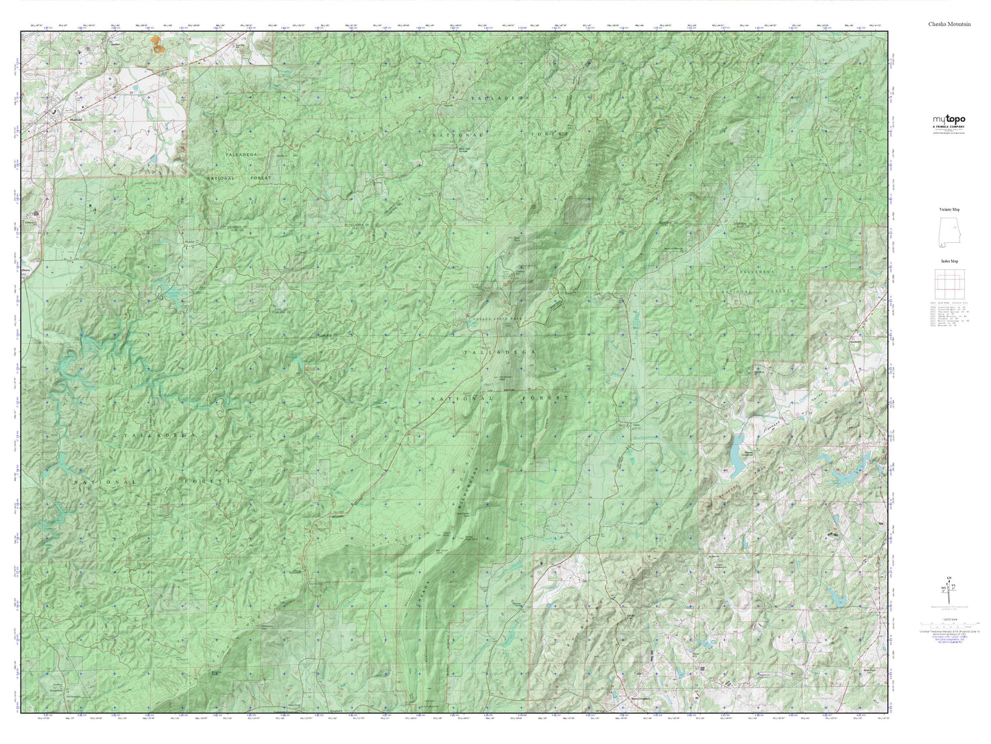 Cheaha Mountain MyTopo Explorer Series Map Image