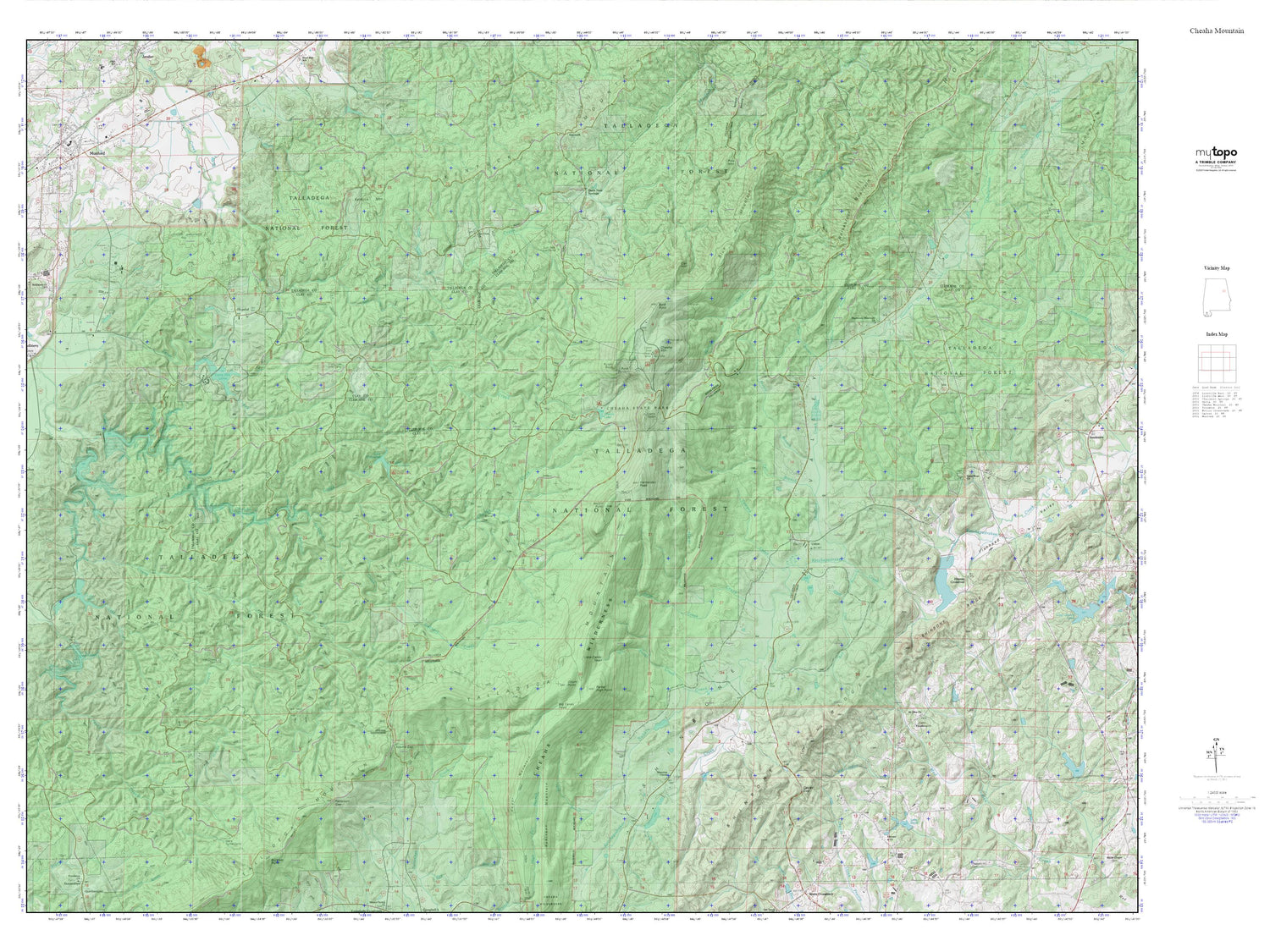 Cheaha Mountain MyTopo Explorer Series Map Image