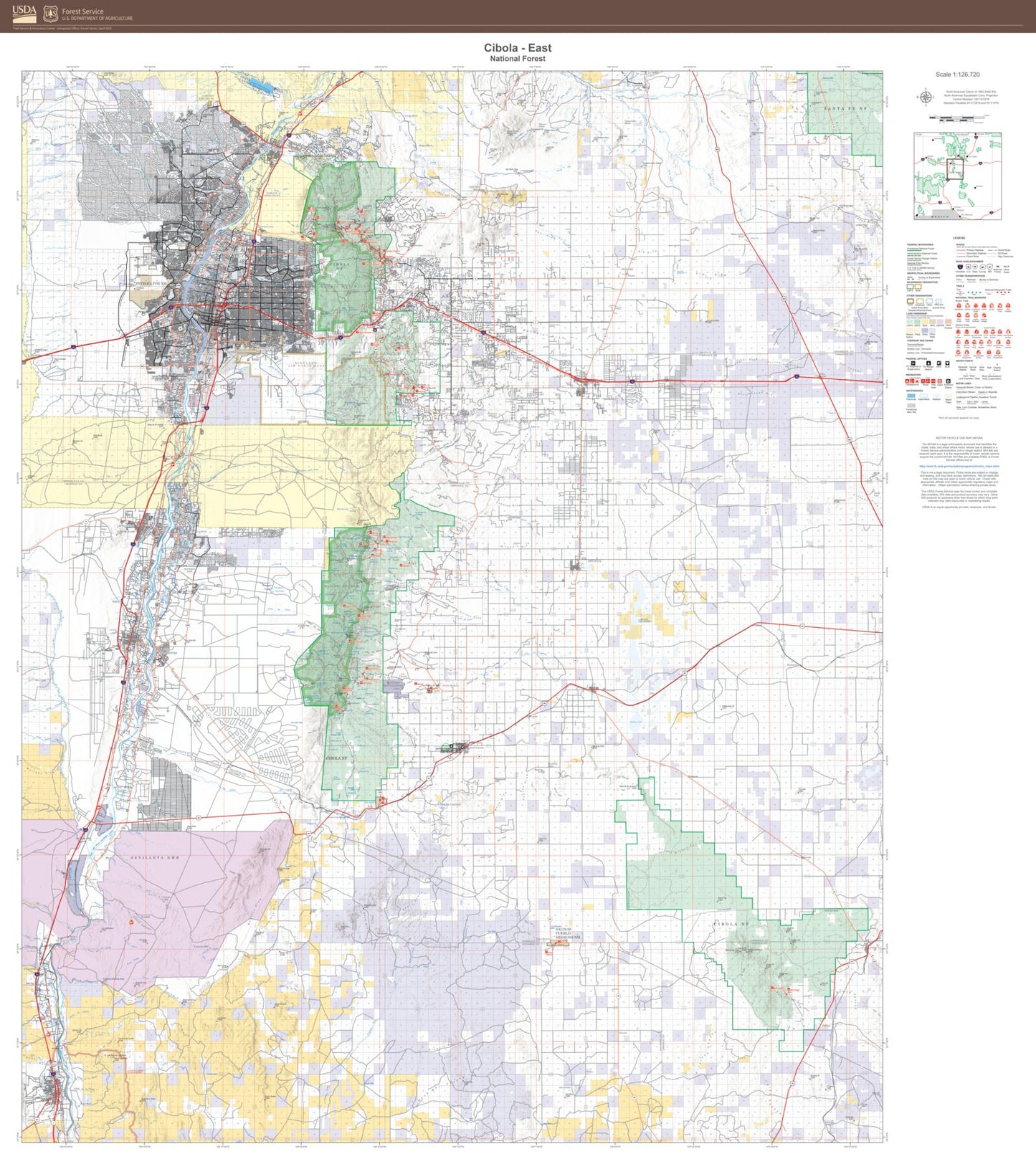 Cibola National Forest East Map