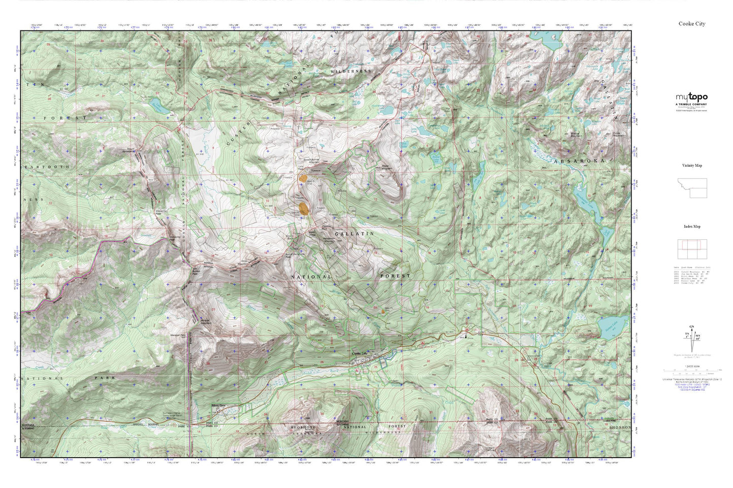 Cooke City MyTopo Explorer Series Map Image
