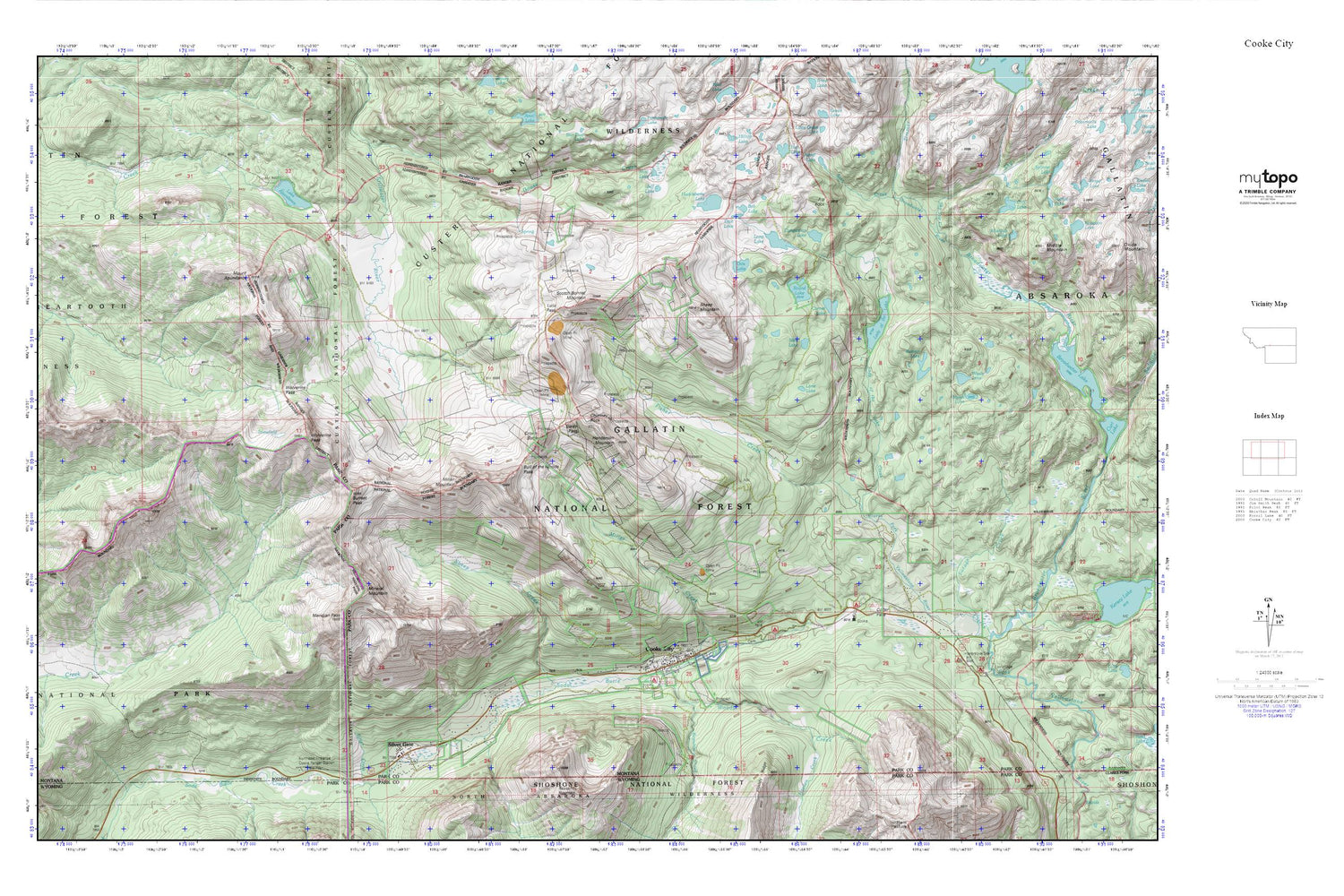 Cooke City MyTopo Explorer Series Map Image