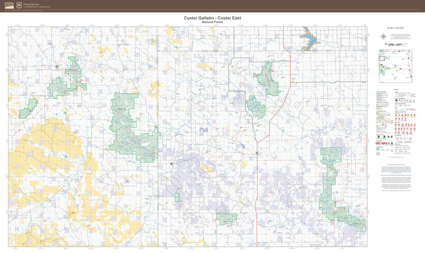 Custer National Forest East Map