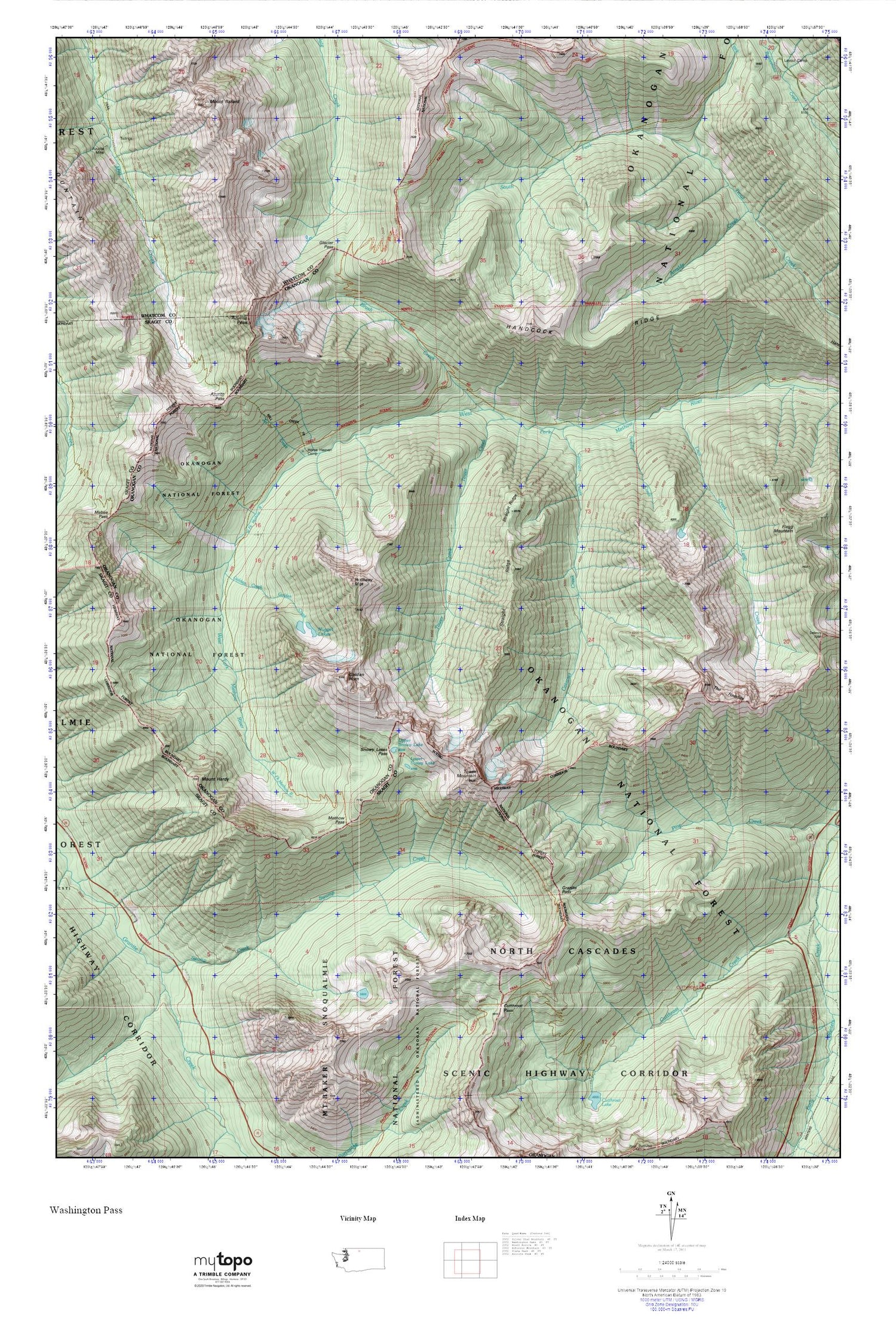 Cutthroat Pass_The PCT MyTopo Explorer Series Map Image