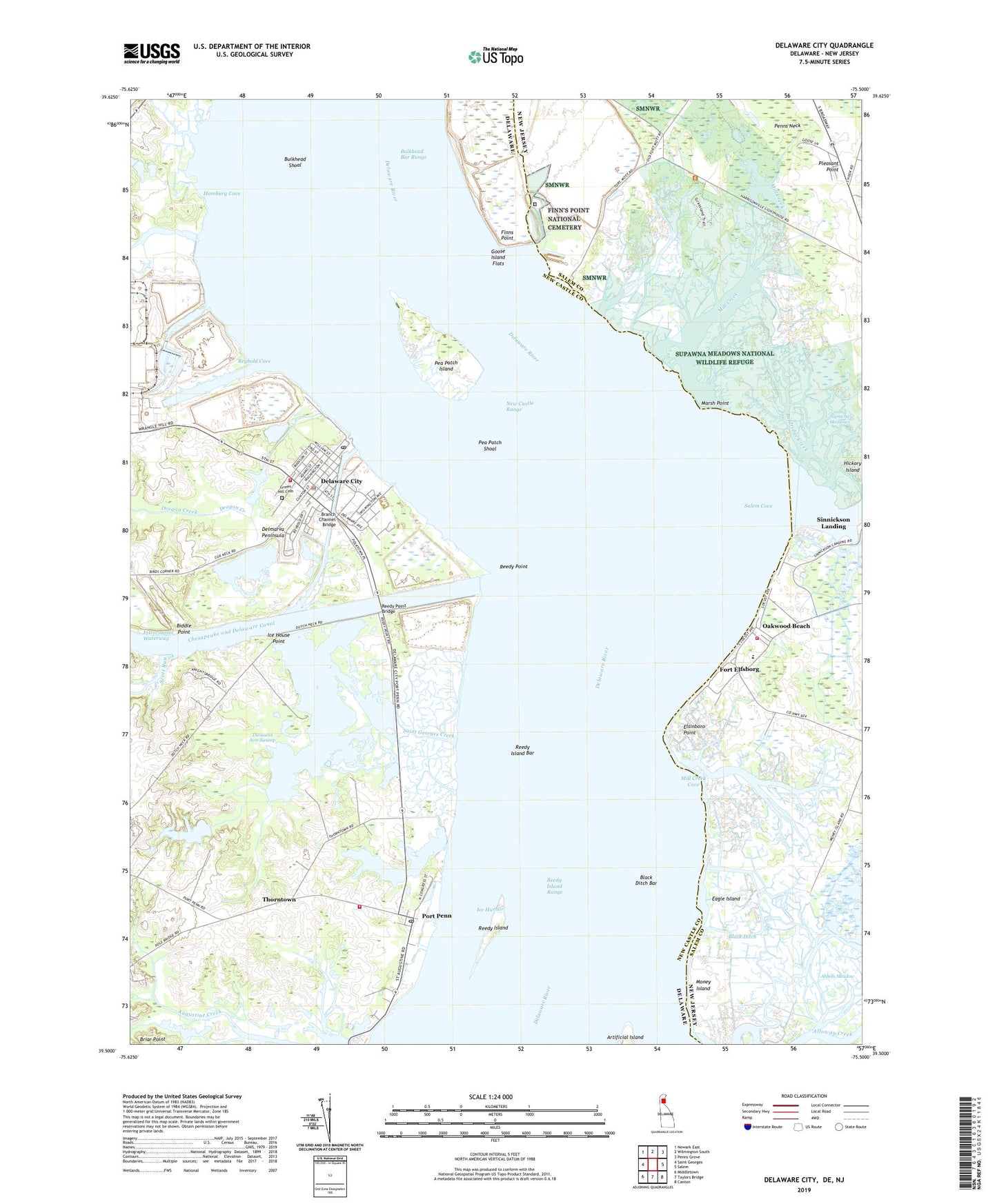 Delaware City Delaware US Topo Map Image