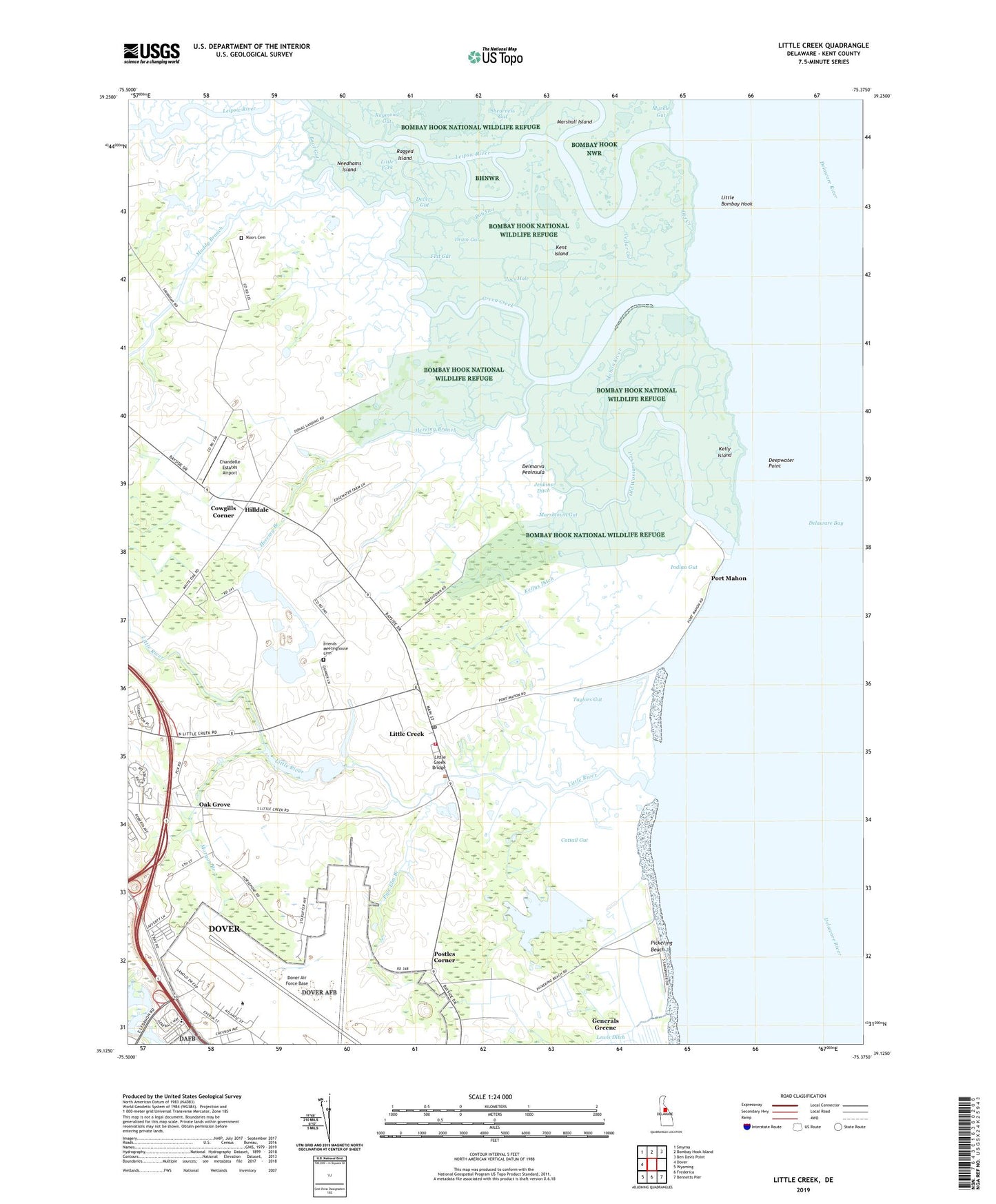 Little Creek Delaware US Topo Map Image