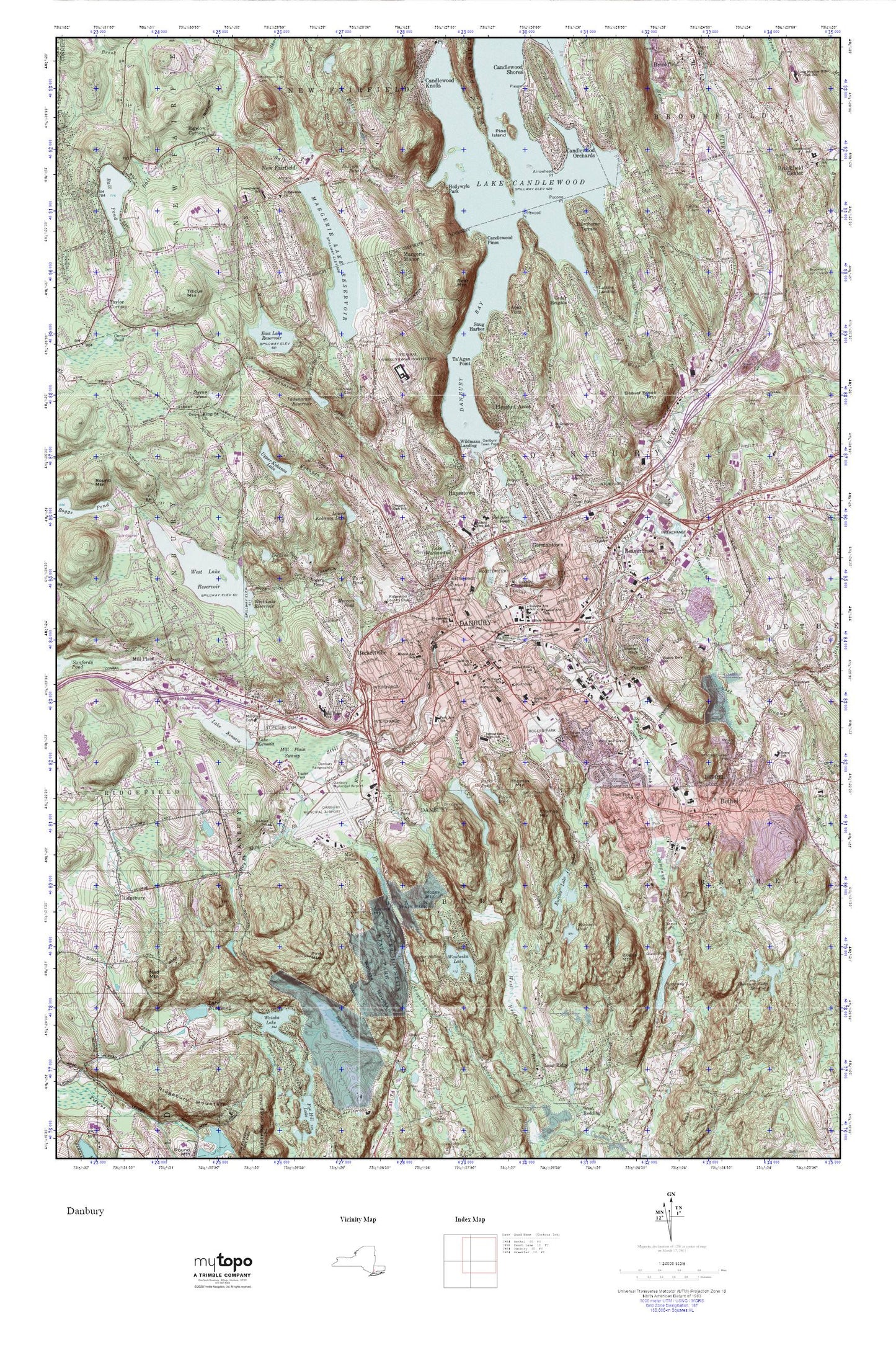 Danbury MyTopo Explorer Series Map Image