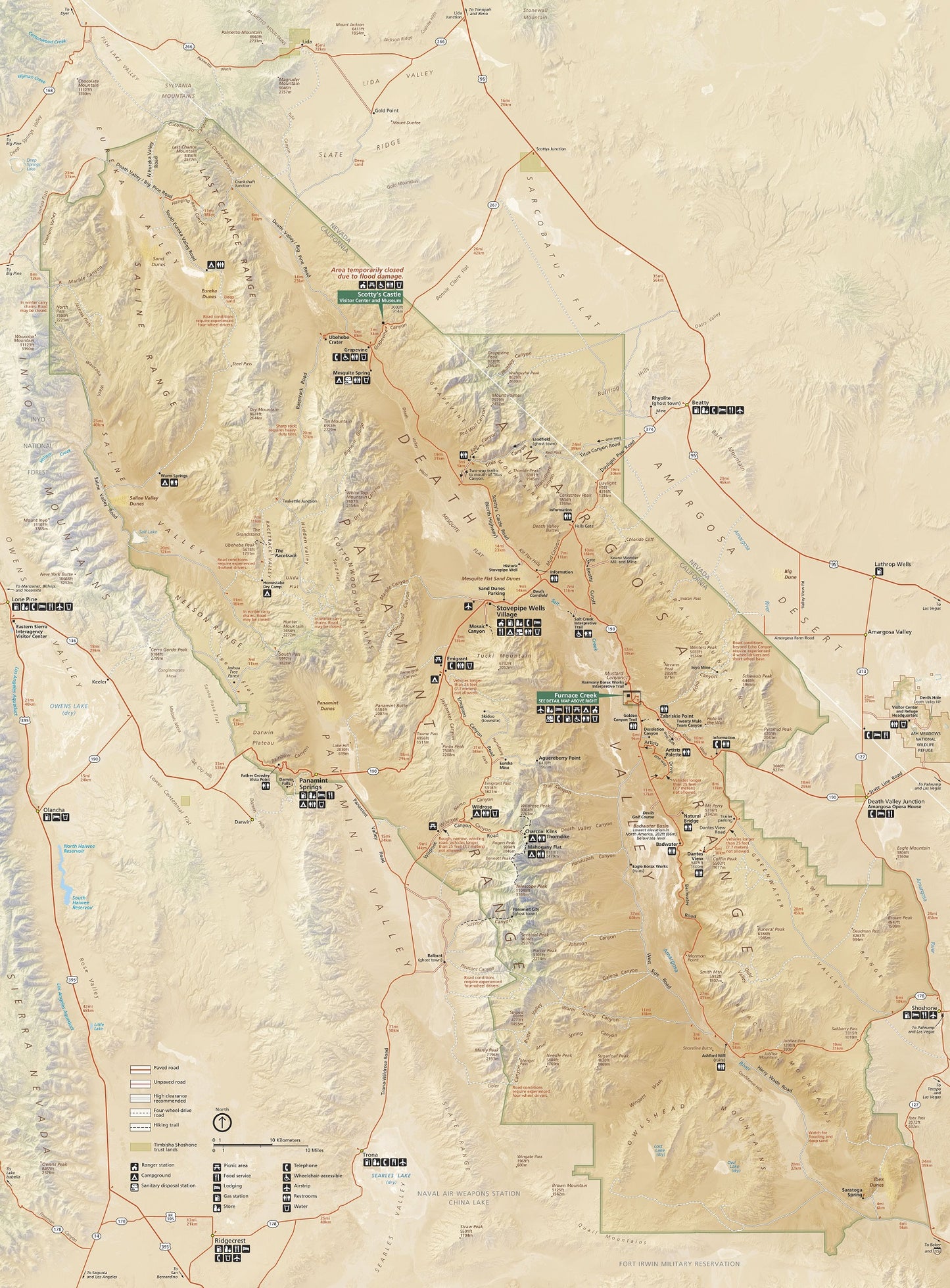 Death Valley National Park Map Image