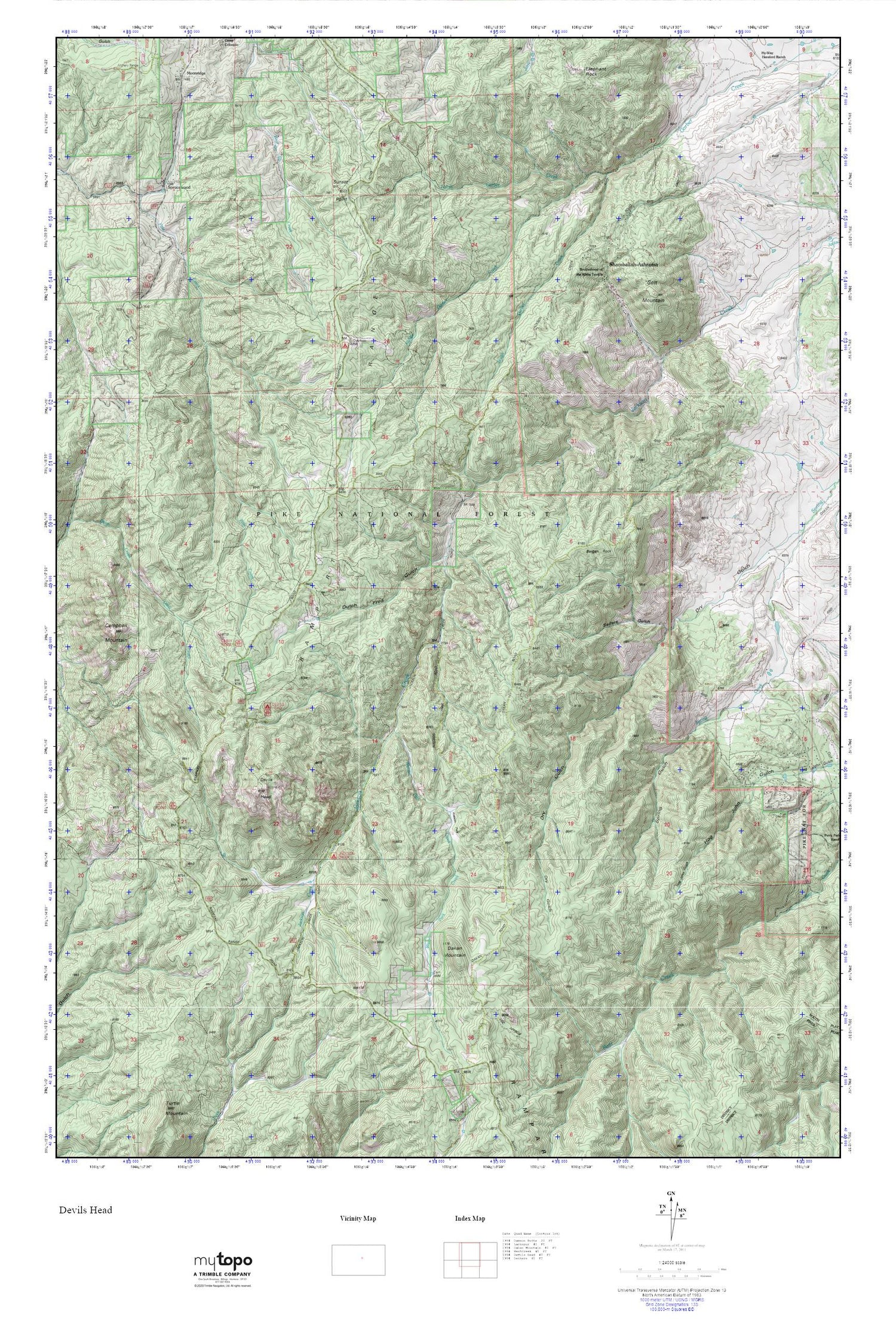 Devils Head MyTopo Explorer Series Map Image