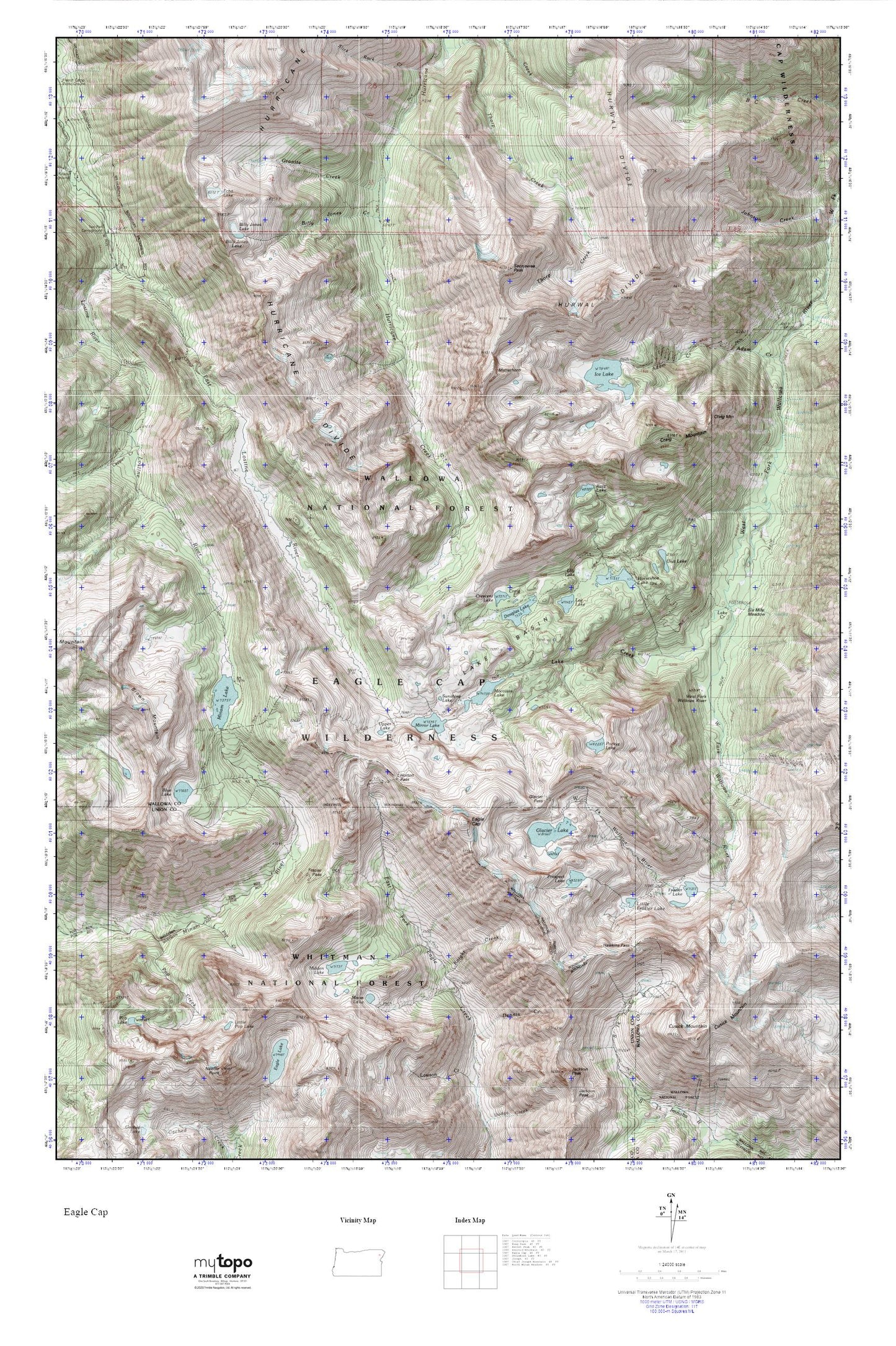 Eagle Cap MyTopo Explorer Series Map Image