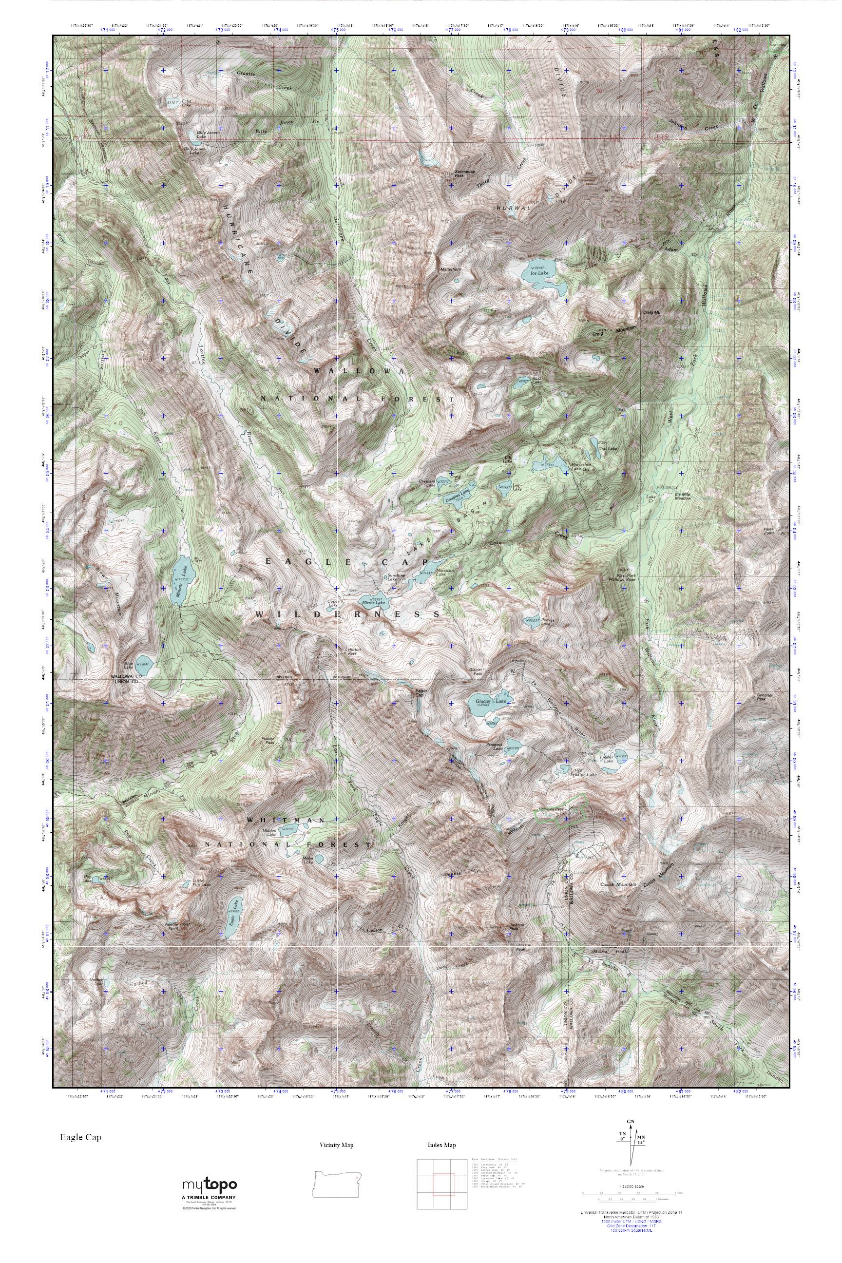 Eagle Cap Wilderness MyTopo Explorer Series Map – MyTopo Map Store