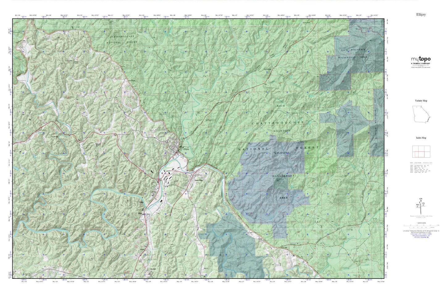 Ellijay MyTopo Explorer Series Map Image