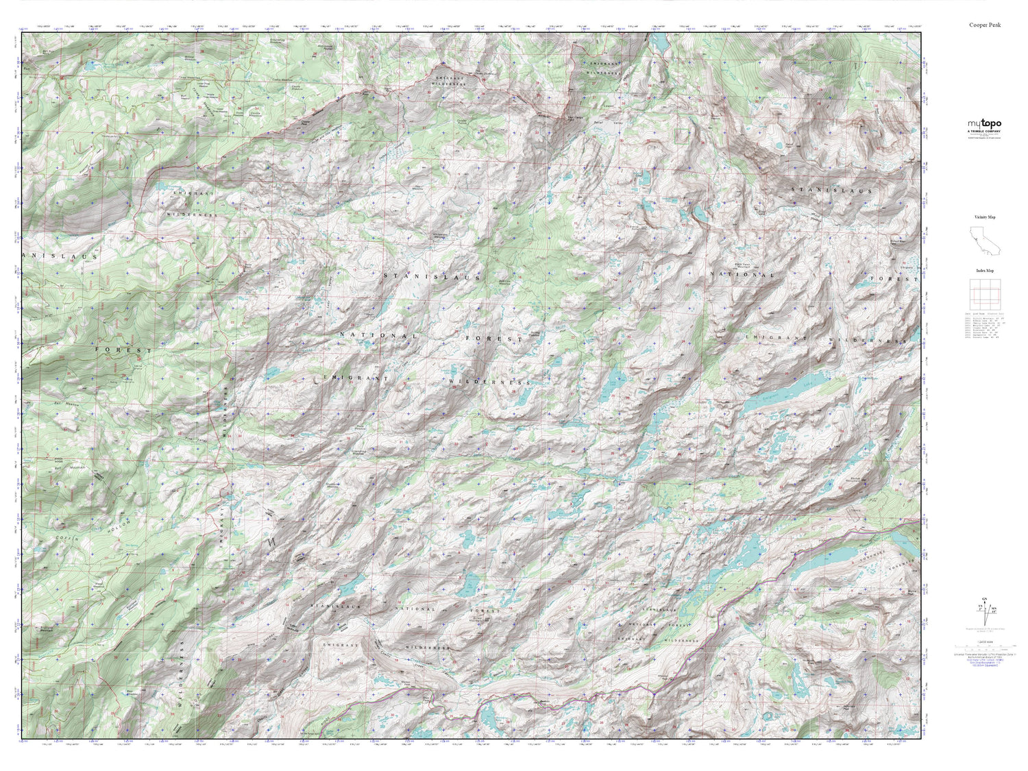 Emigrant Wilderness MyTopo Explorer Series Map Image