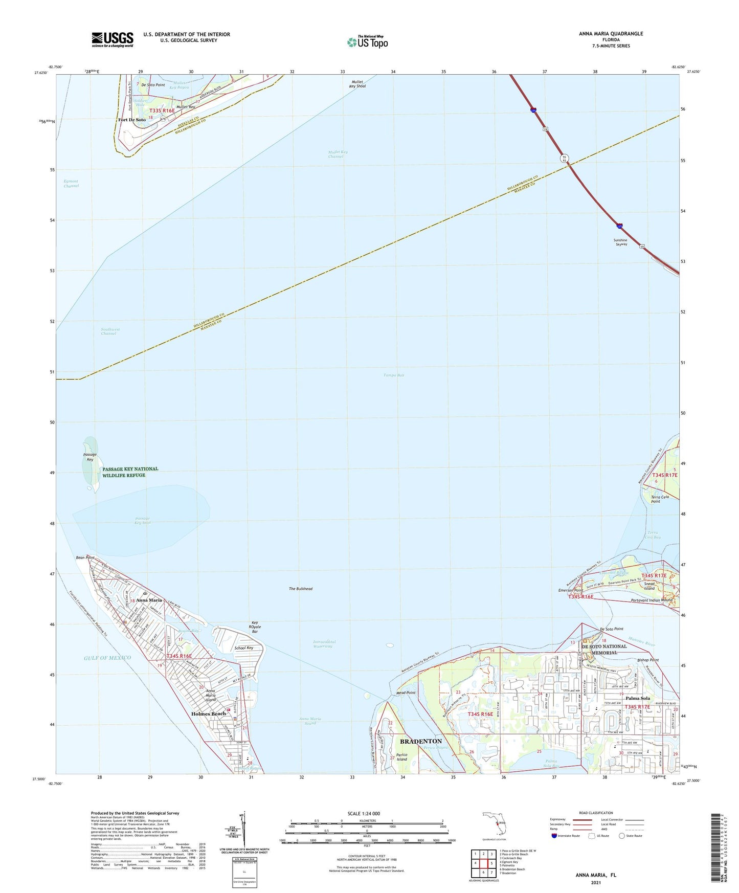 Anna Maria Florida US Topo Map Image