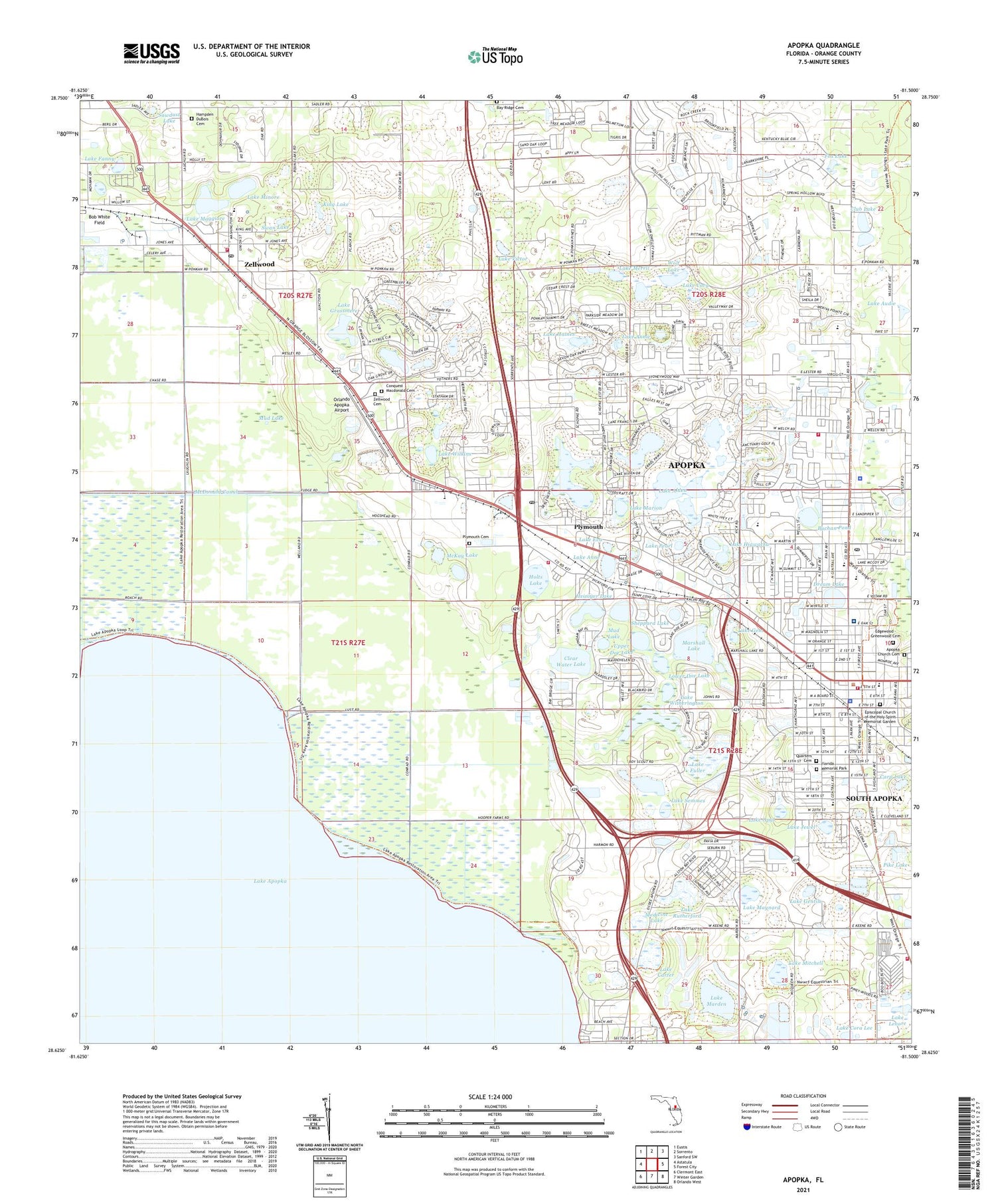 Apopka Florida US Topo Map Image