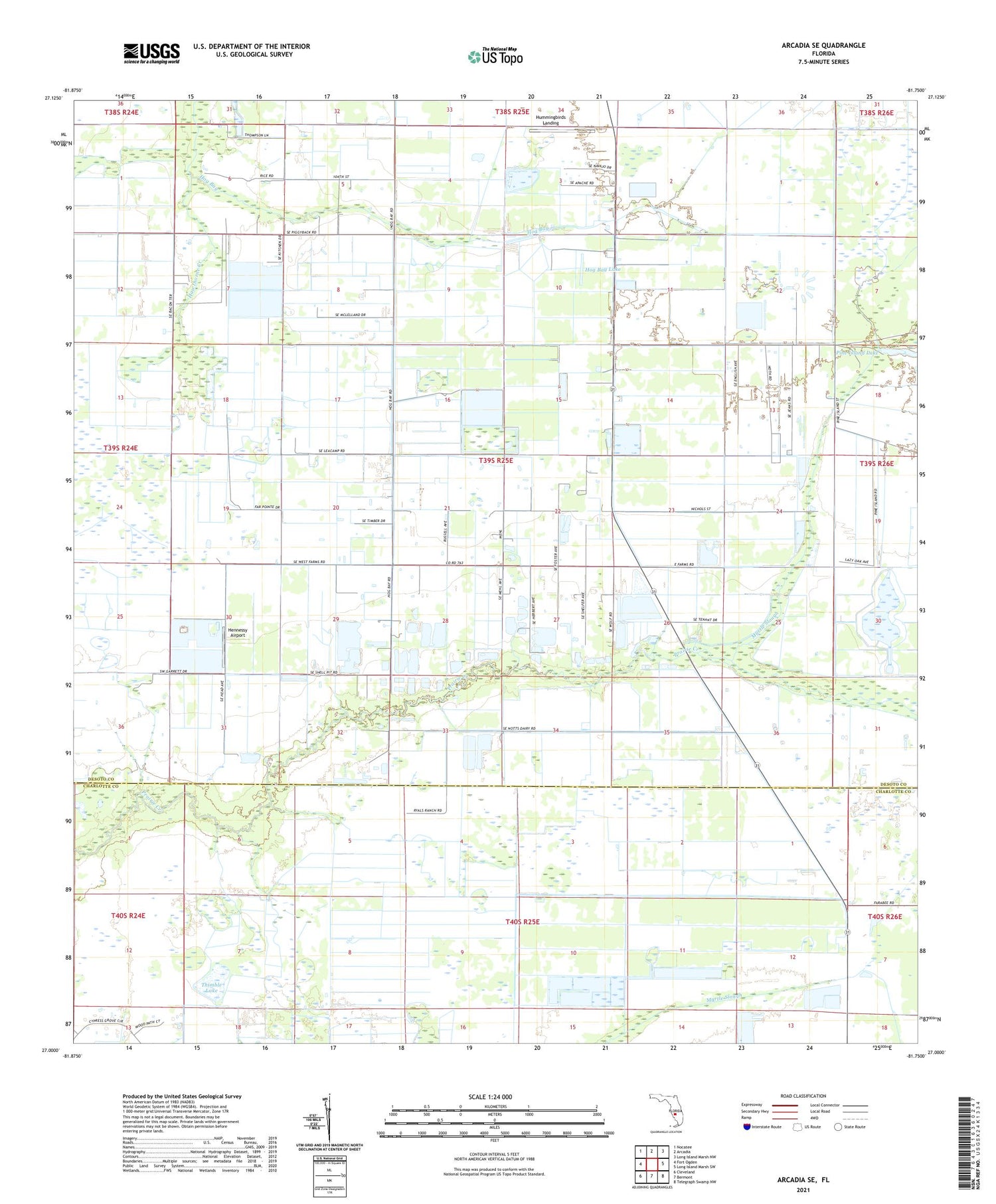 Arcadia SE Florida US Topo Map Image