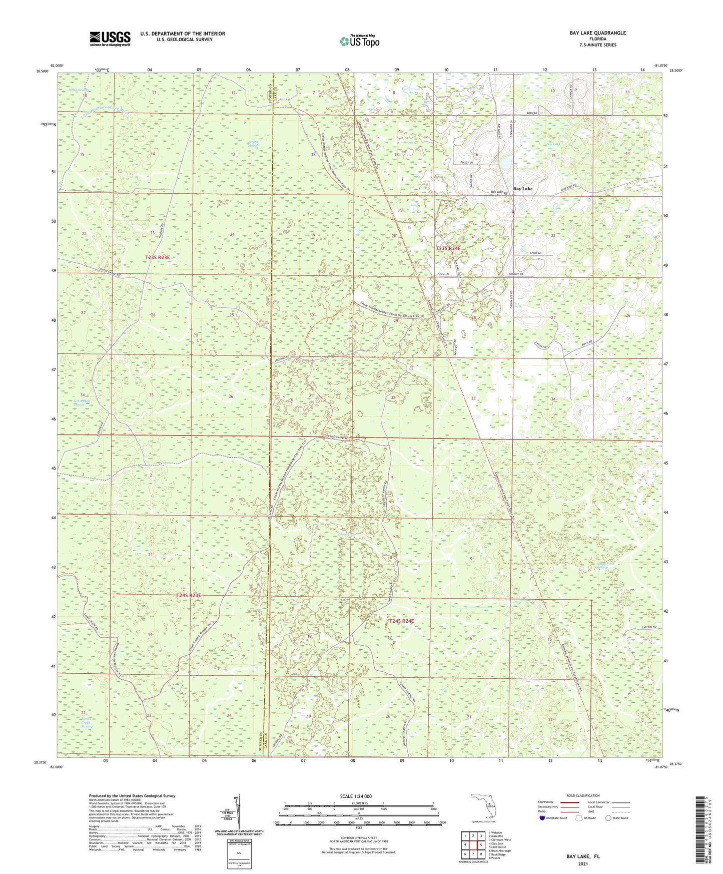 Bay Lake Florida US Topo Map Image