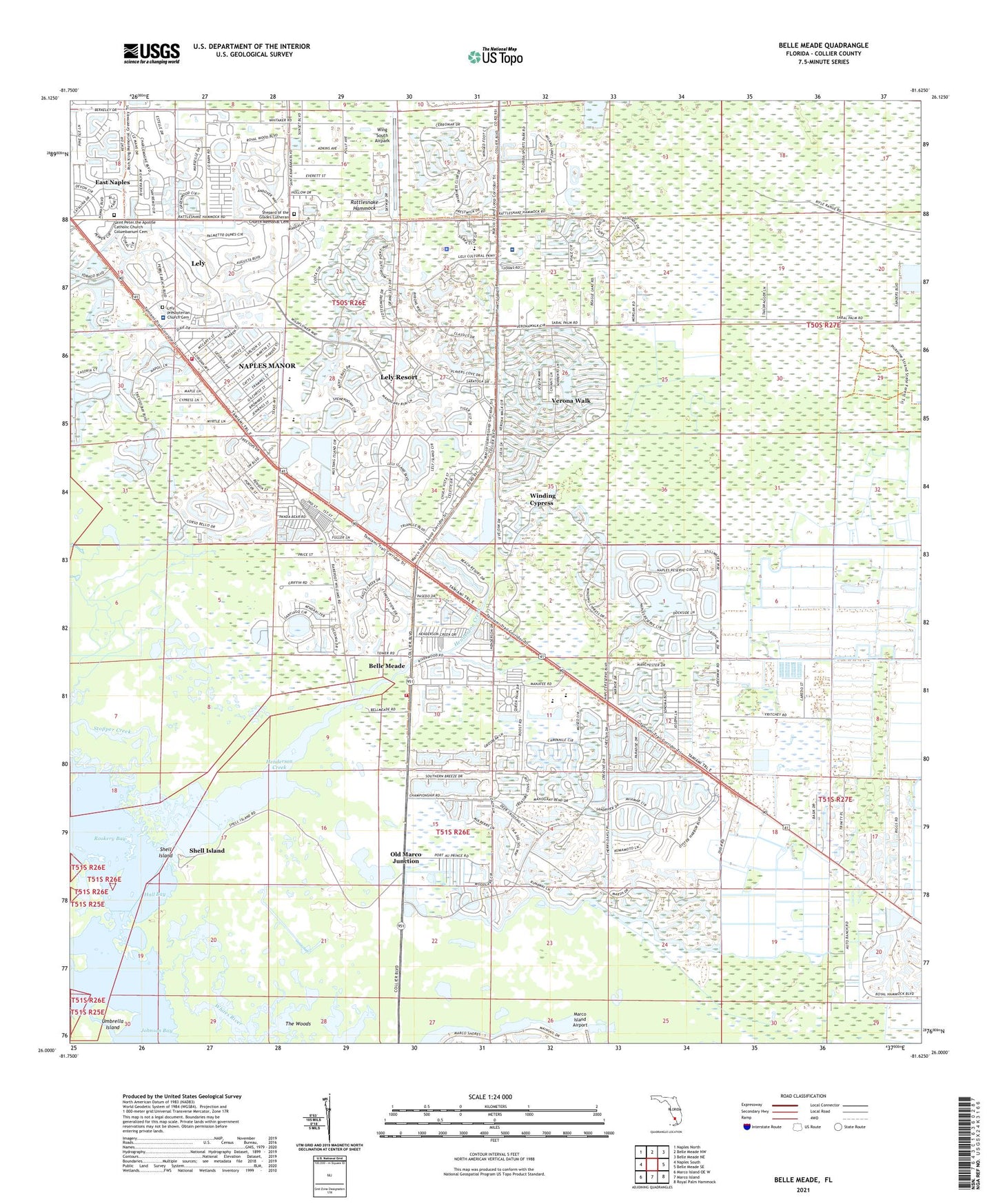 Belle Meade Florida US Topo Map Image