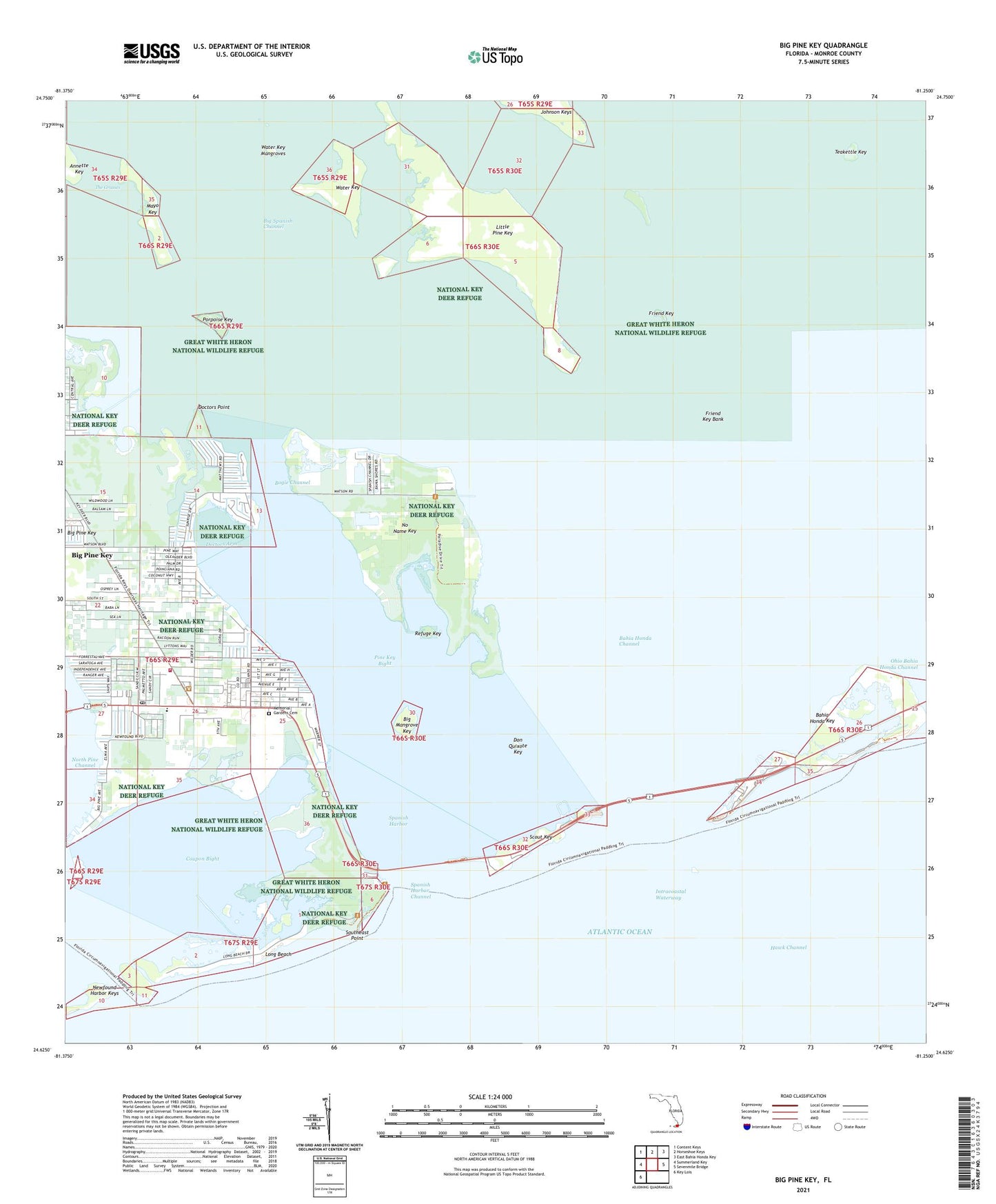 Big Pine Key Florida US Topo Map Image