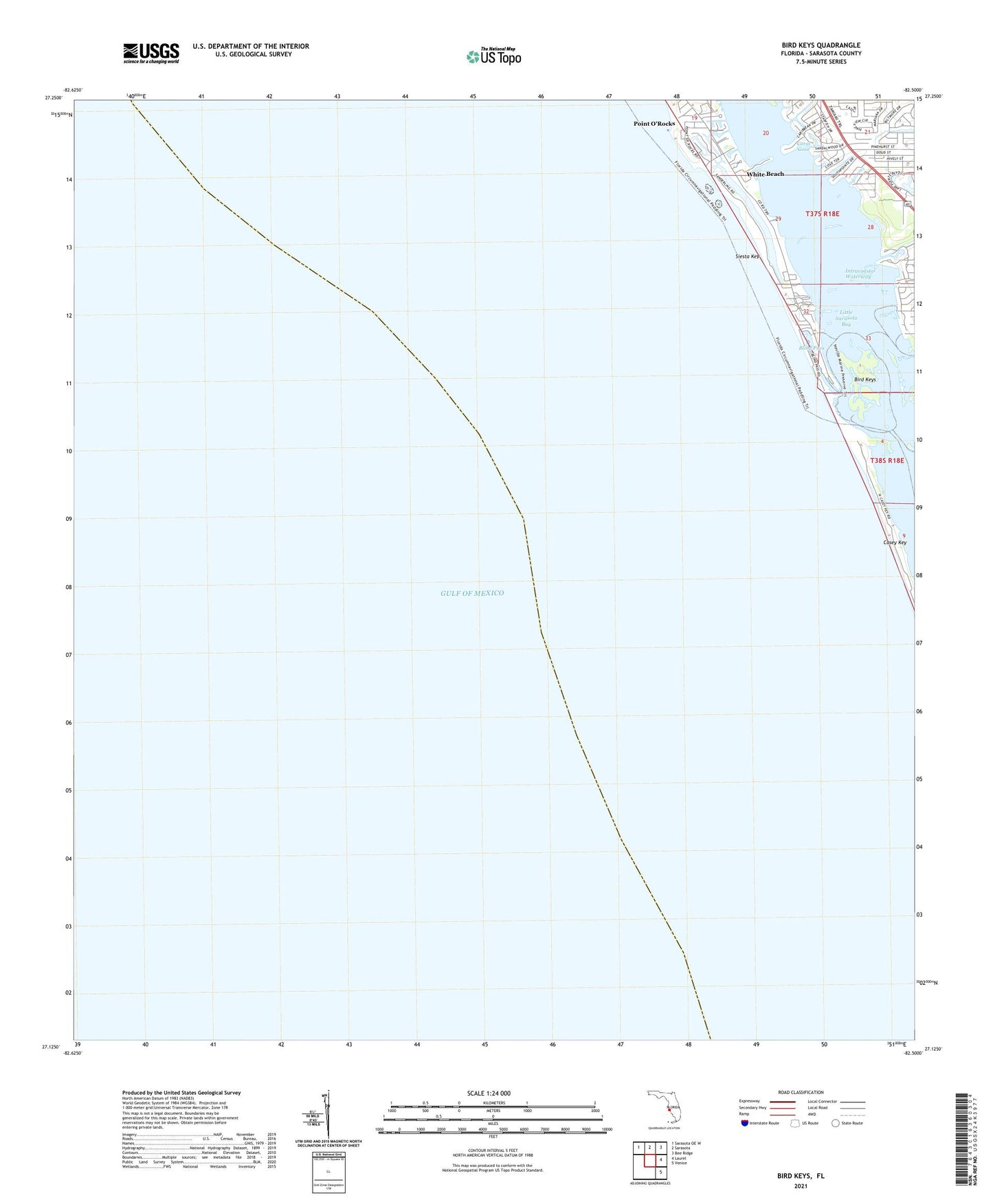 Bird Keys Florida US Topo Map Image