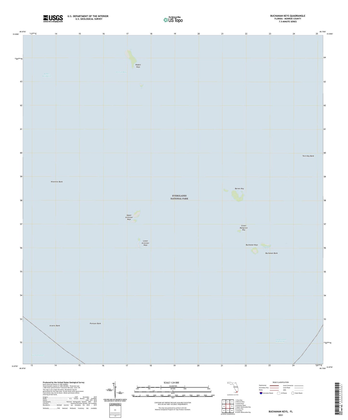 Buchanan Keys Florida US Topo Map Image