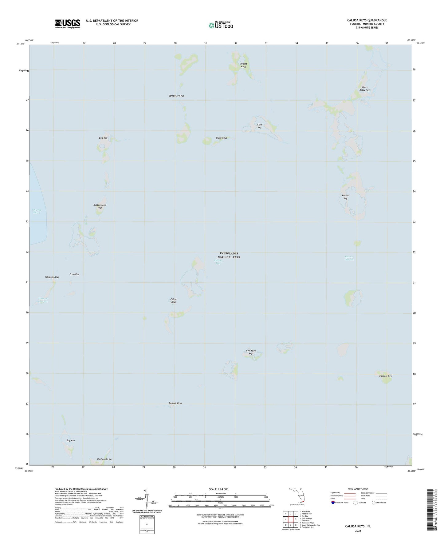 Calusa Keys Florida US Topo Map Image