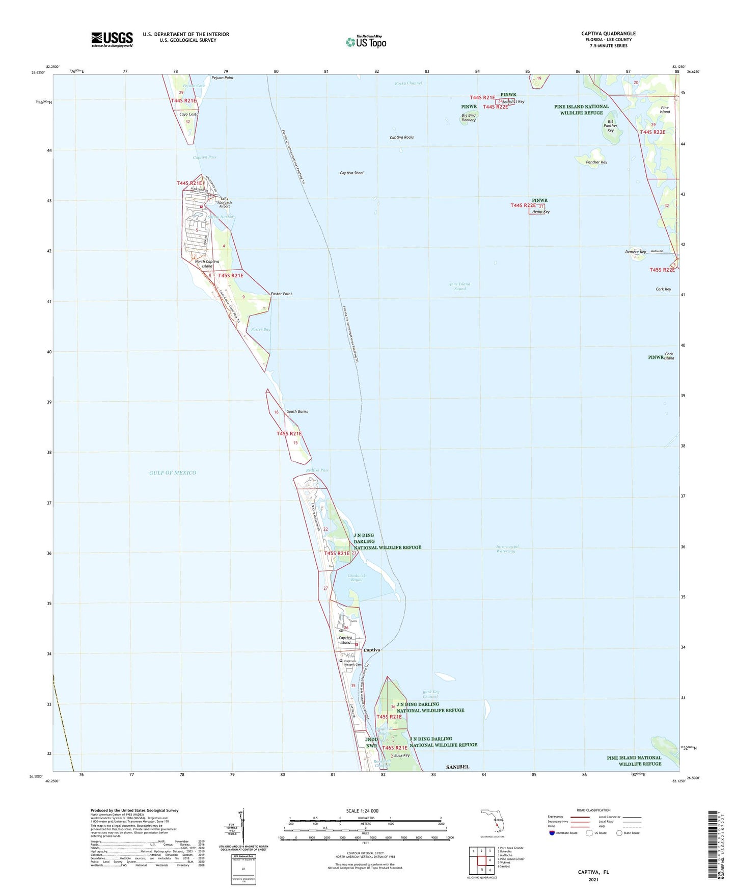Captiva Florida US Topo Map Image