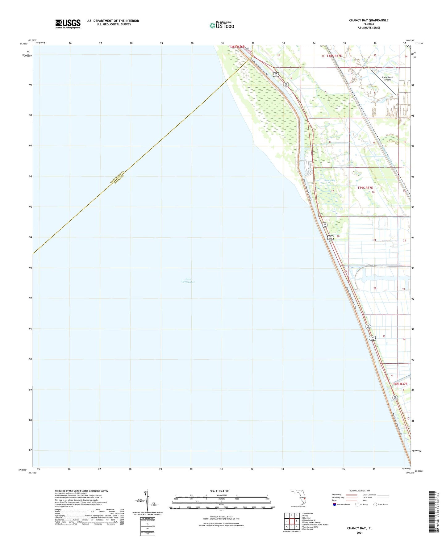 Chancy Bay Florida US Topo Map Image