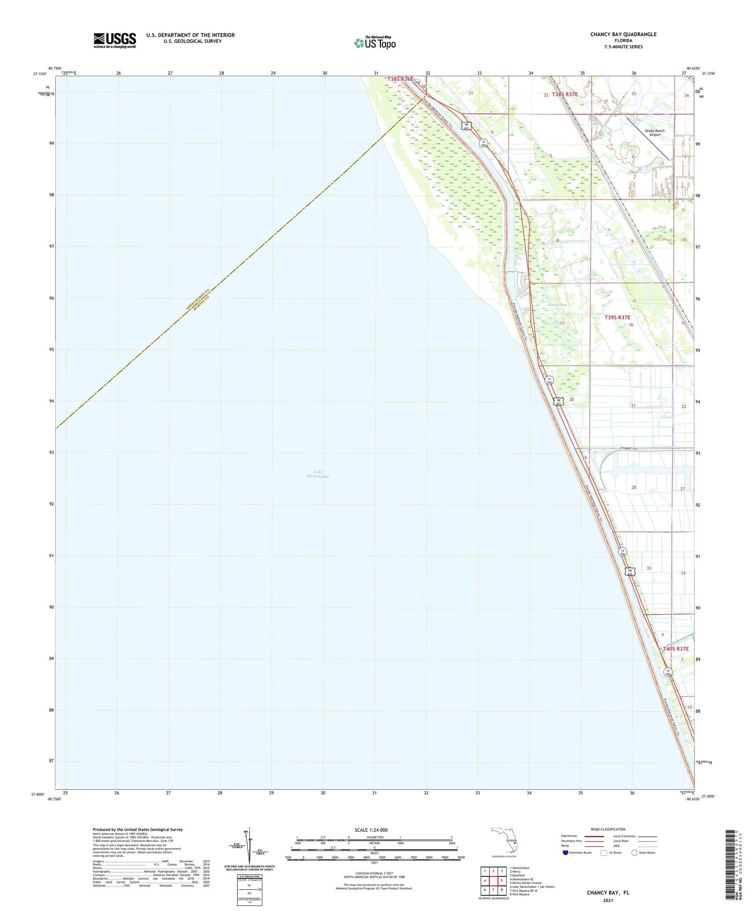 Chancy Bay Florida US Topo Map Image