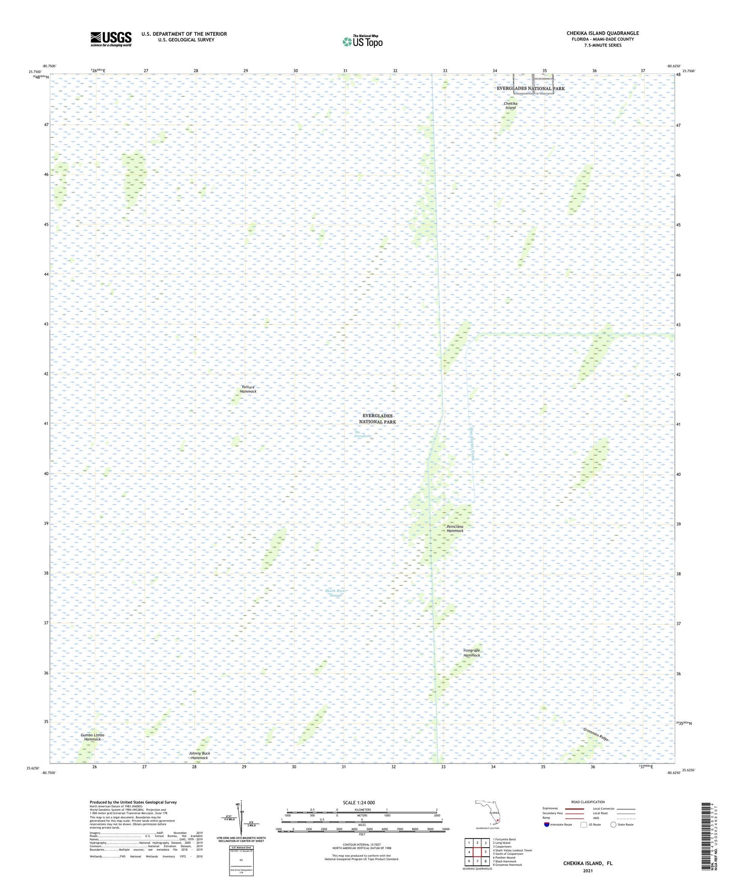 Chekika Island Florida US Topo Map Image