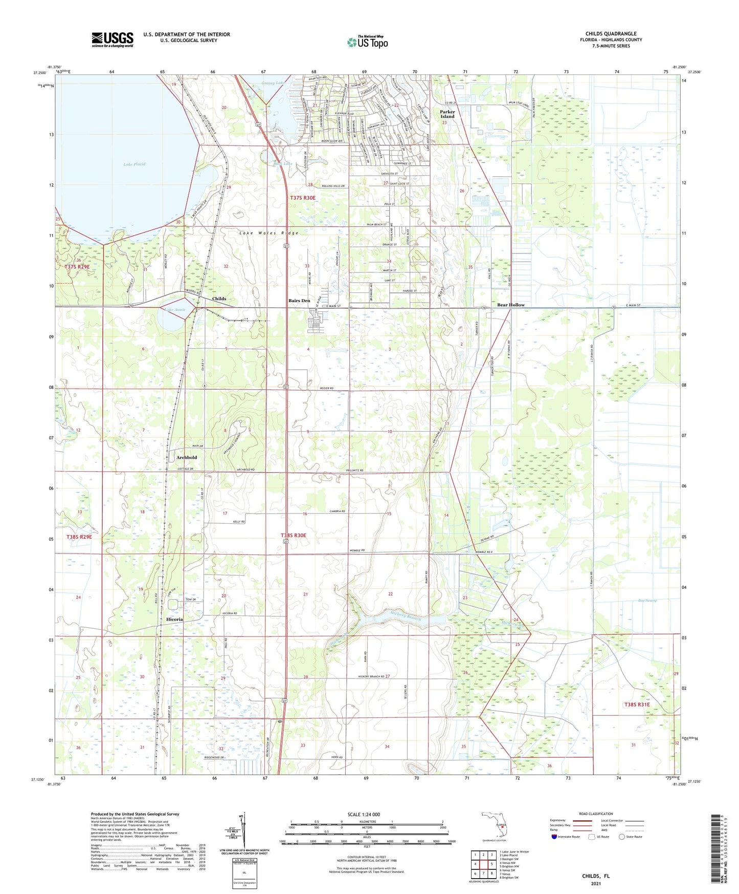 Childs Florida US Topo Map Image