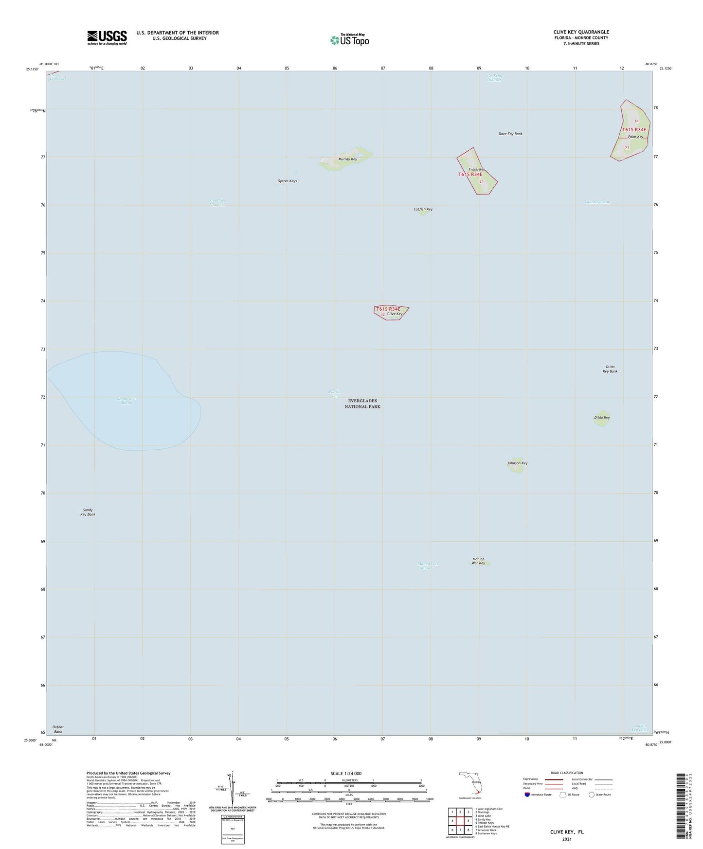 Clive Key Florida US Topo Map Image