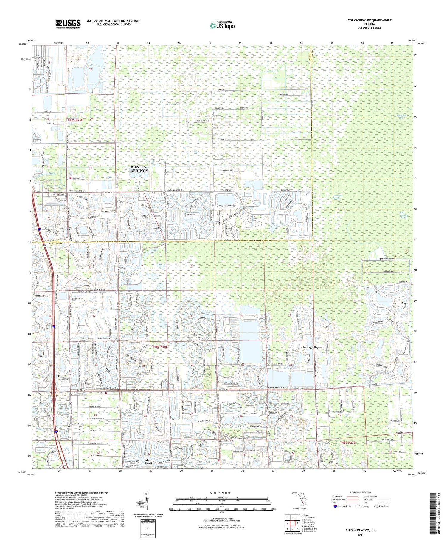 Corkscrew SW Florida US Topo Map Image