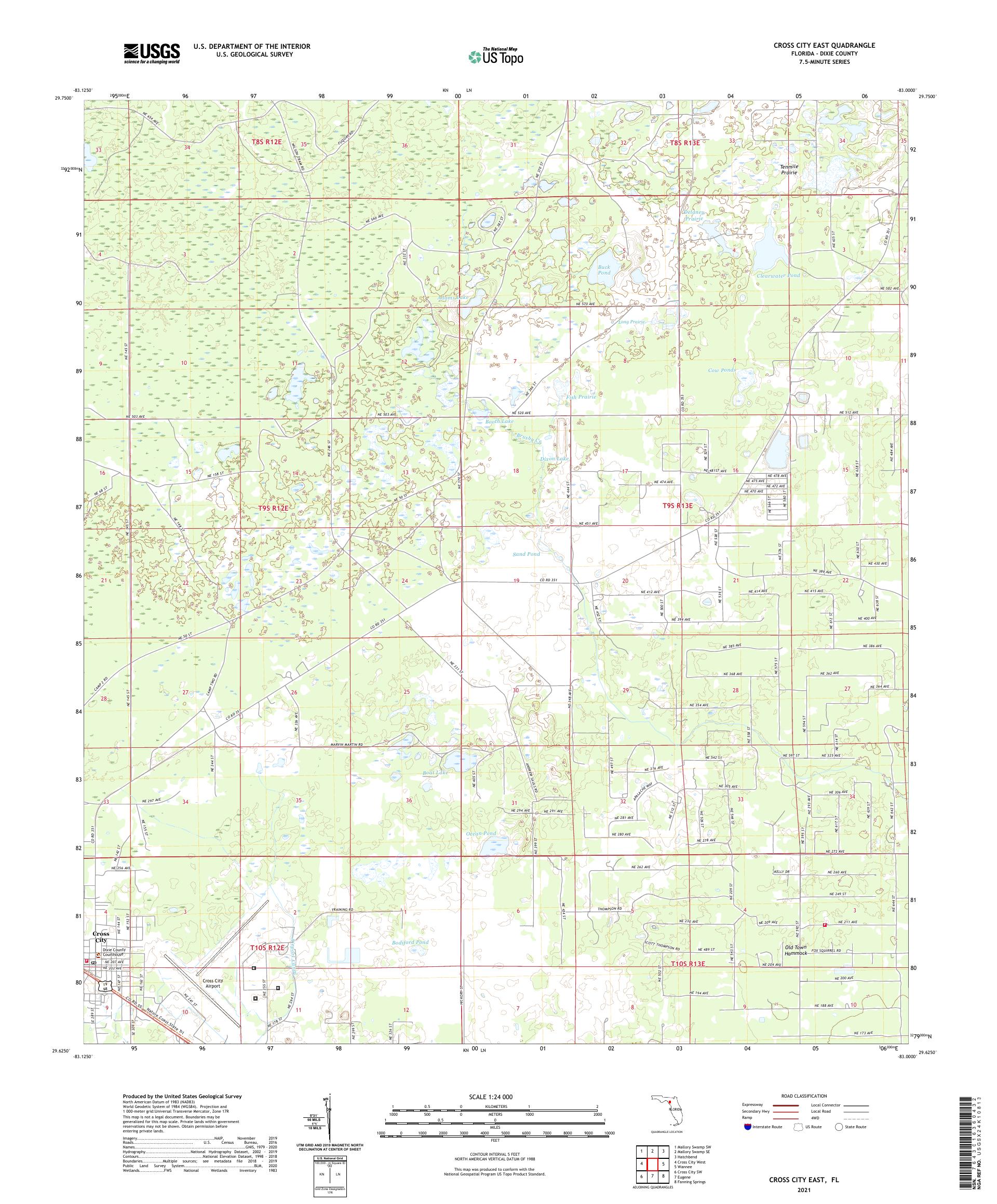 Cross City East Florida US Topo Map MyTopo Map Store FL Cross City East 20210201 TM Geo B1266208 978e 4de6 99a6 