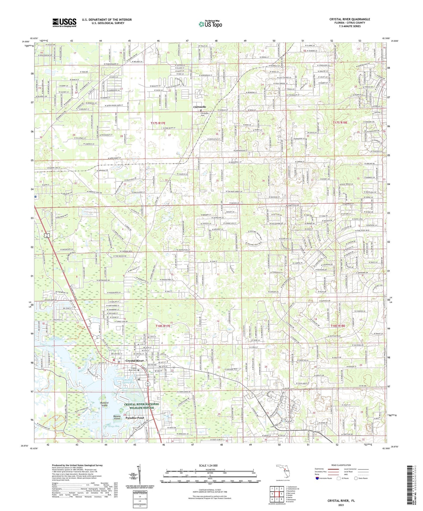 Crystal River Florida US Topo Map Image