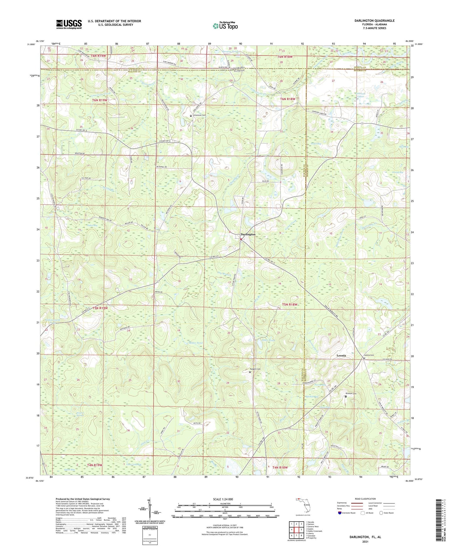 Darlington Florida US Topo Map Image