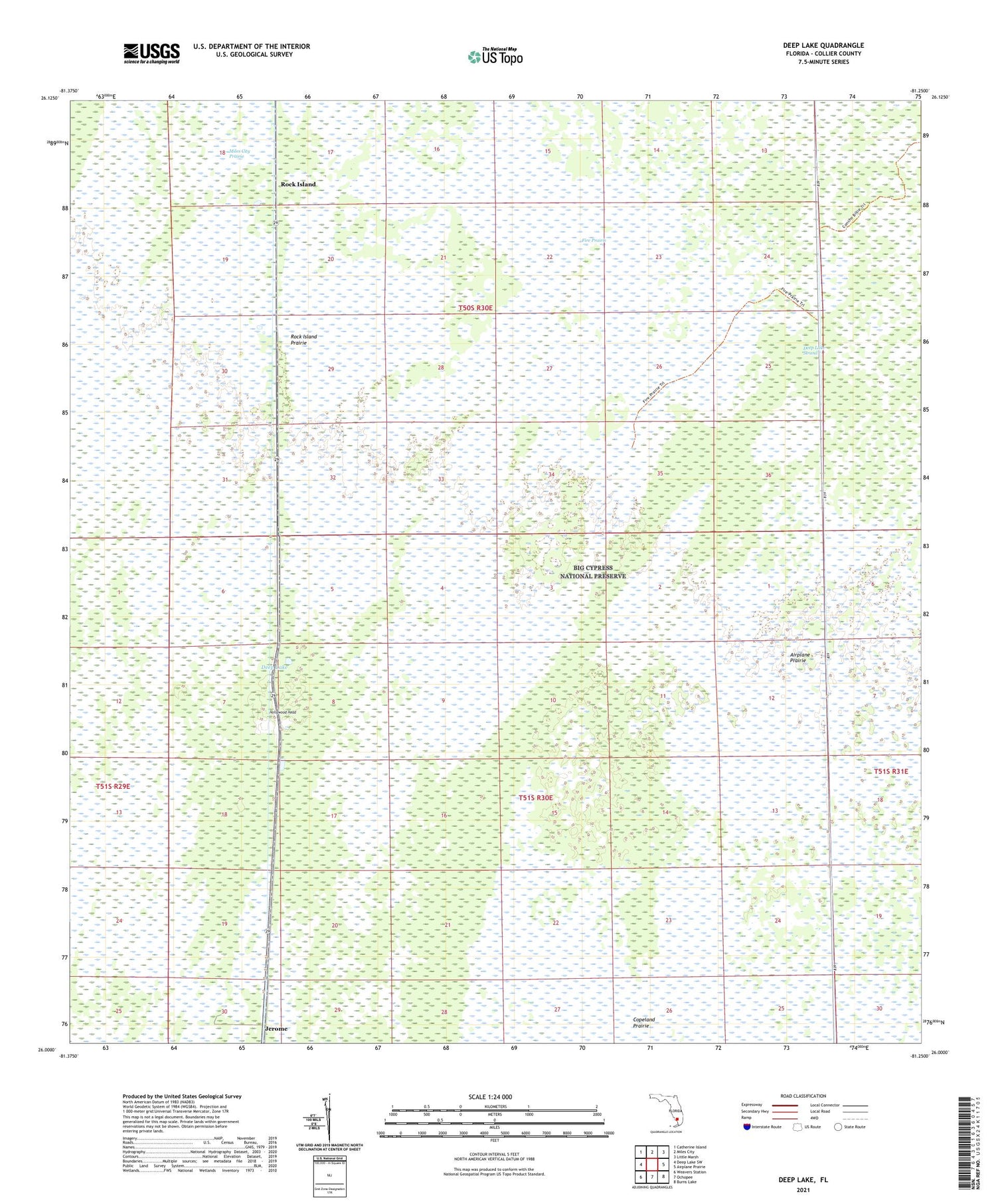 Deep Lake Florida US Topo Map Image