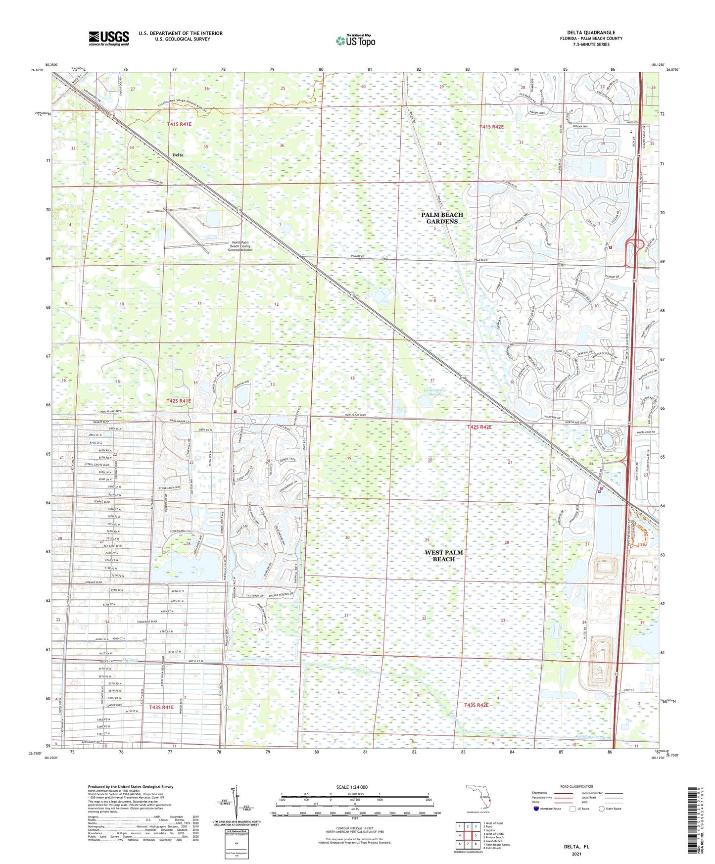 Delta Florida US Topo Map Image